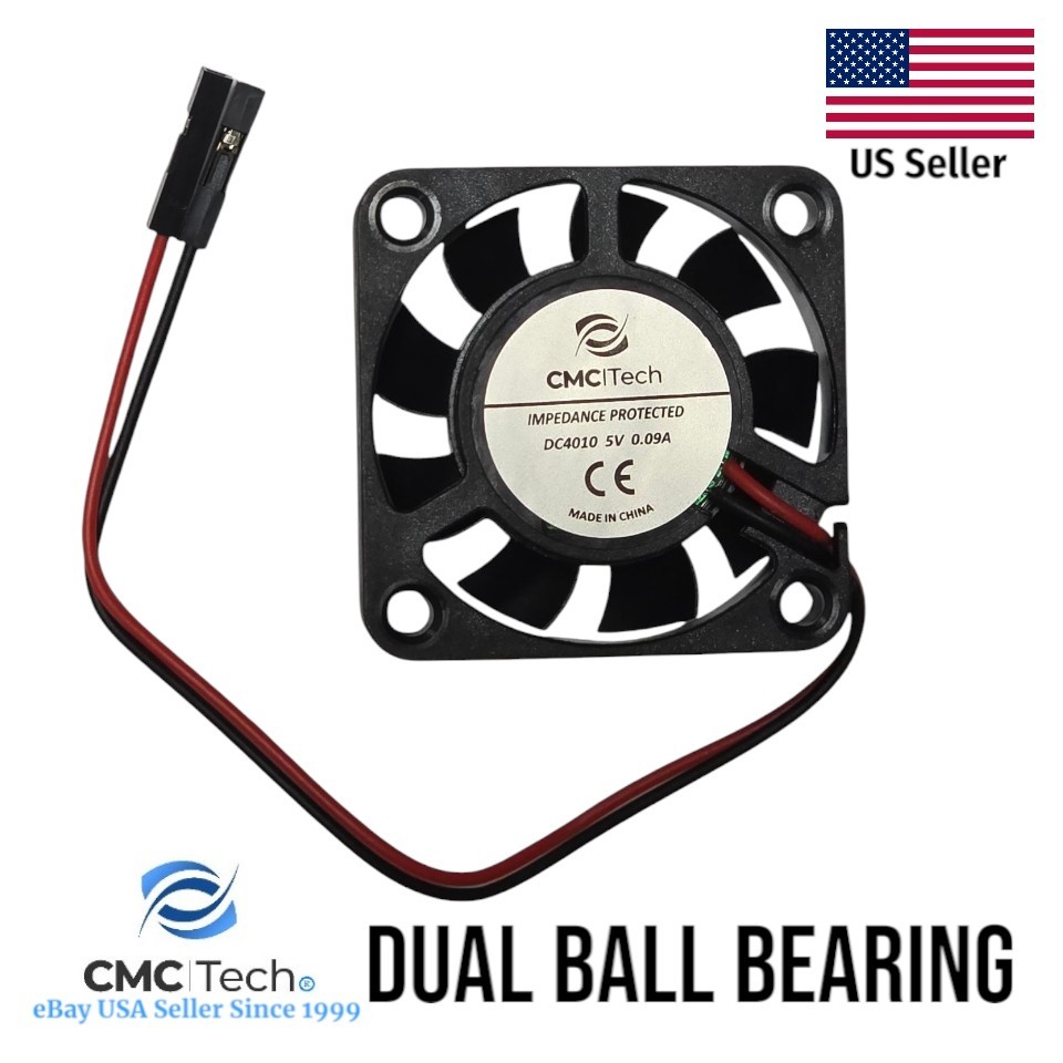 CMC TECH DUAL BALL BEARING DC 5V 0.09A 40x40x10mm Industrial Quiet Cooling Fan