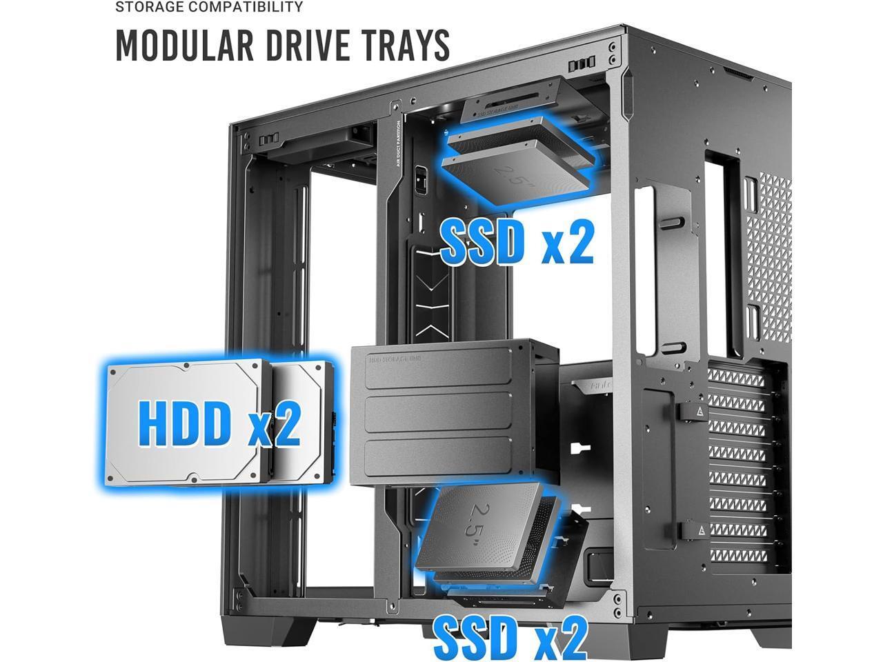Antec C8, Fans not Included, RTX 40 Compatible, Dual-Chamber, tooless Design, Ty