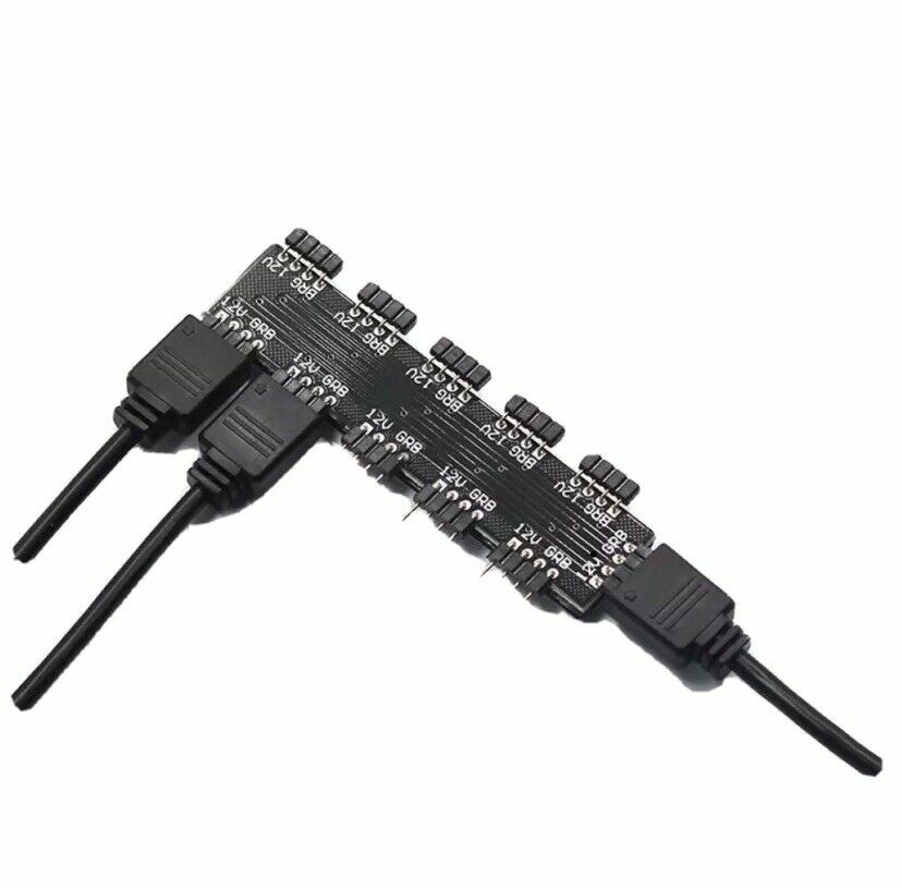 RGB Hub Controller 4Pin 12V for Computer Motherboard Universal 1 to 10 US SELLER