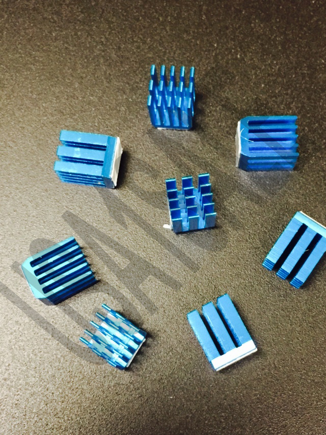 Lot 8 pcs 9x9x12mm adhesive Aluminum blue HeatSink For Memory GPU Chip IC Ram