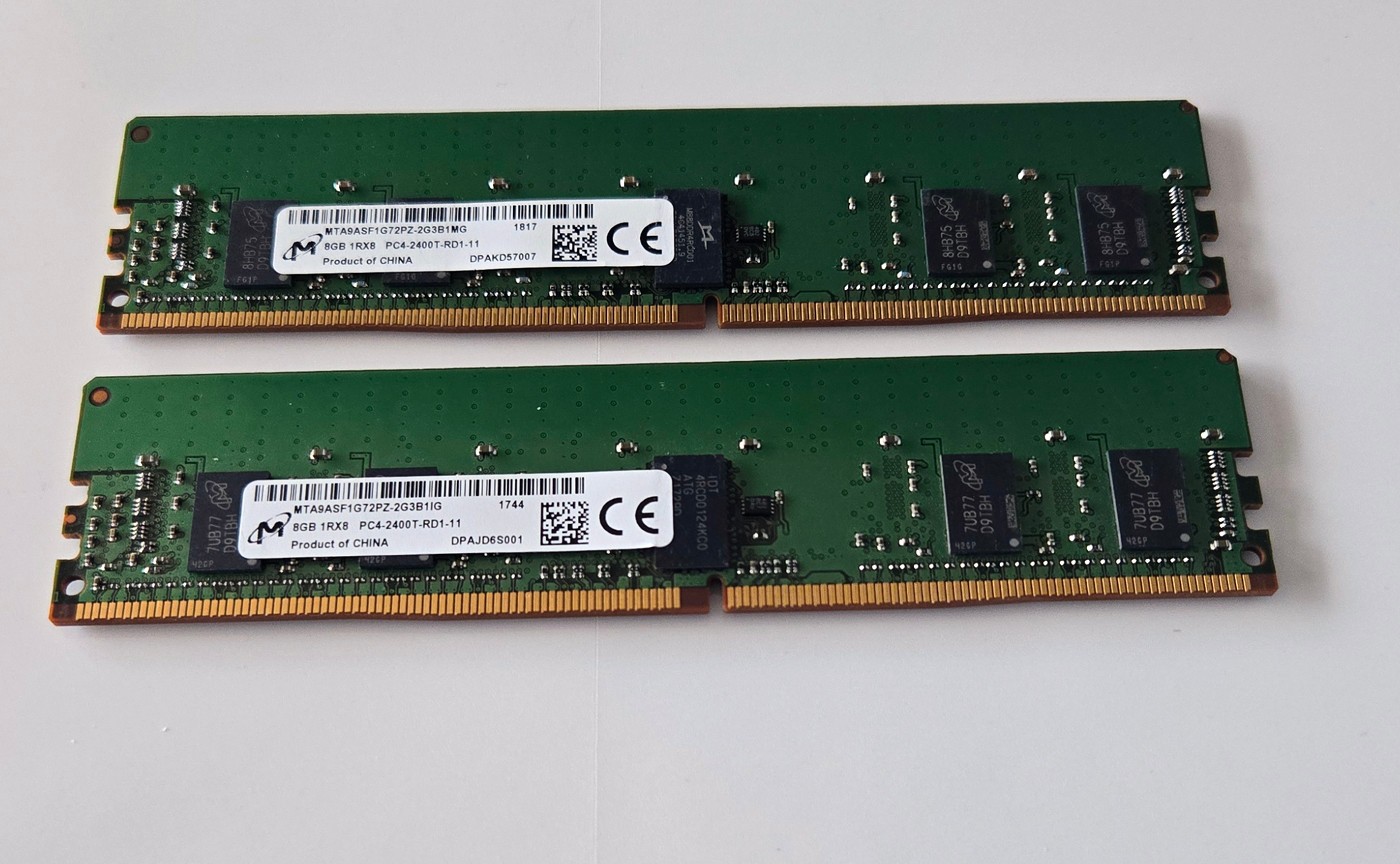 Lot 2 x 8GB Micron 16GB MTA9ASF1G72PZ-2G3B1LG PC4-2400T Server Memory