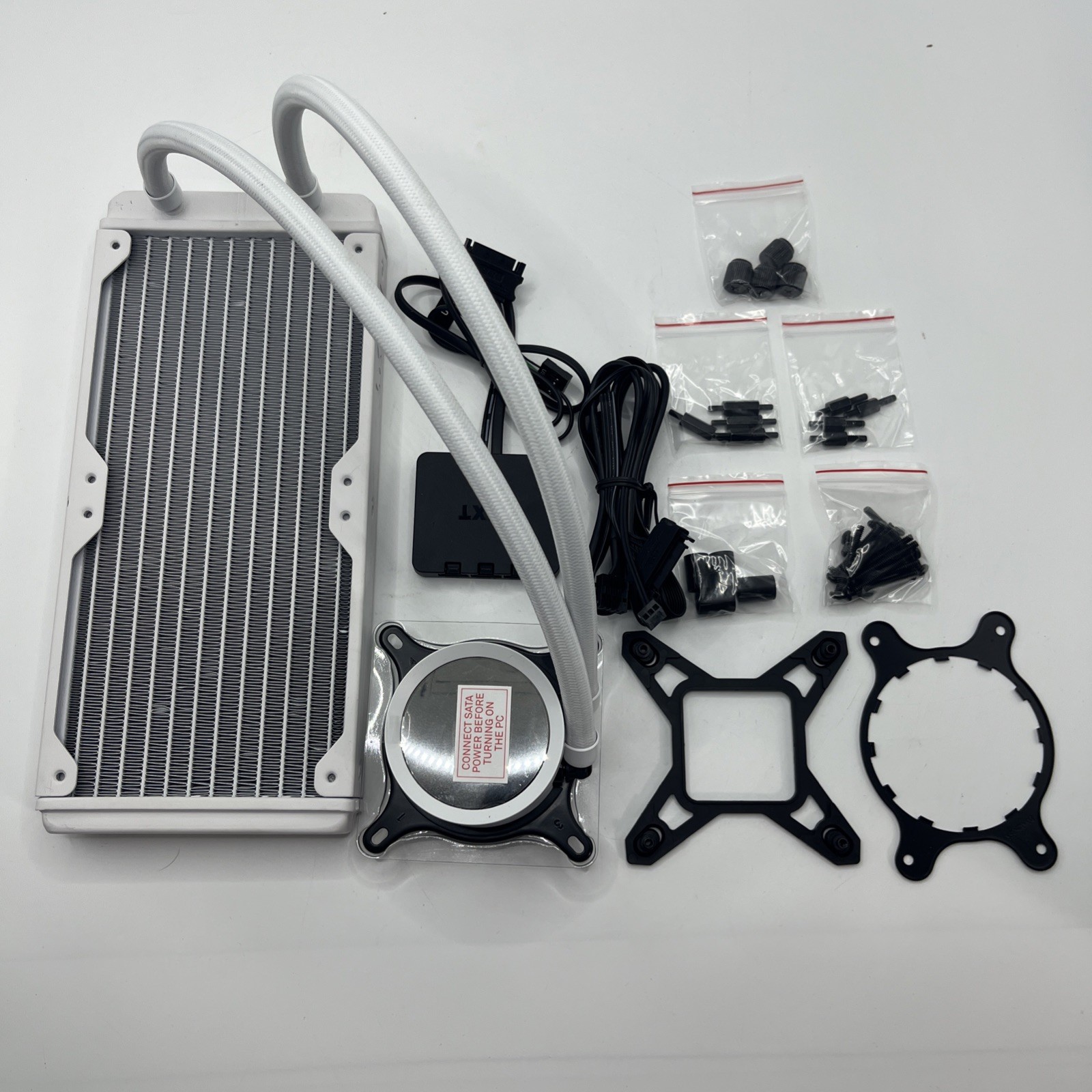 NZXT Kraken 240 RGB – 240mm AIO CPU Liquid Cooler White- Used (Includes RGB Con)