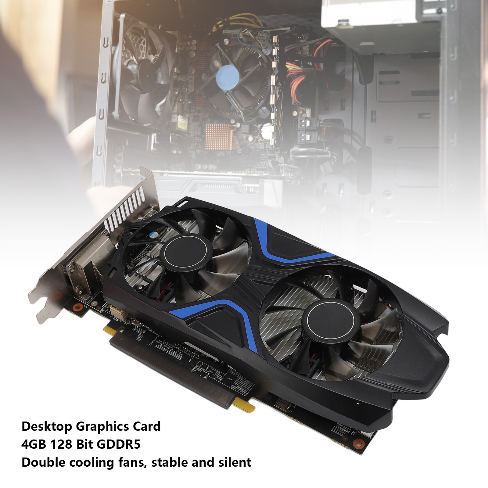 Gaming Graphics Card Double Cooling Fan 1392MMHz 7000MHz 4GB 128 Bit GDDR5 HIYT