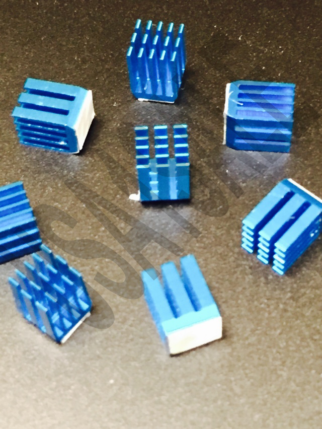 Lot 8 pcs 9x9x12mm adhesive Aluminum blue HeatSink For Memory GPU Chip IC Ram