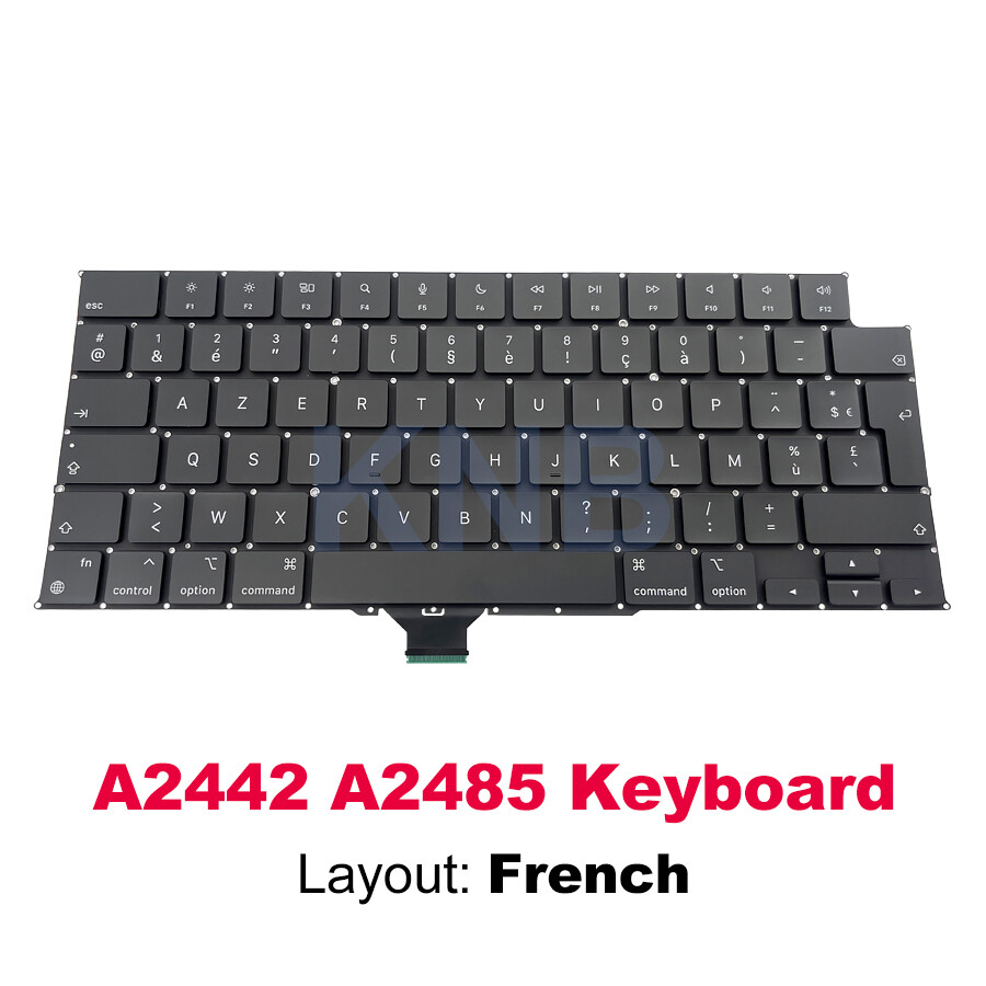 New For Macbook Pro 14″ 16″ M1 Max A2442 A2485 French Keyboard Replacement 2021