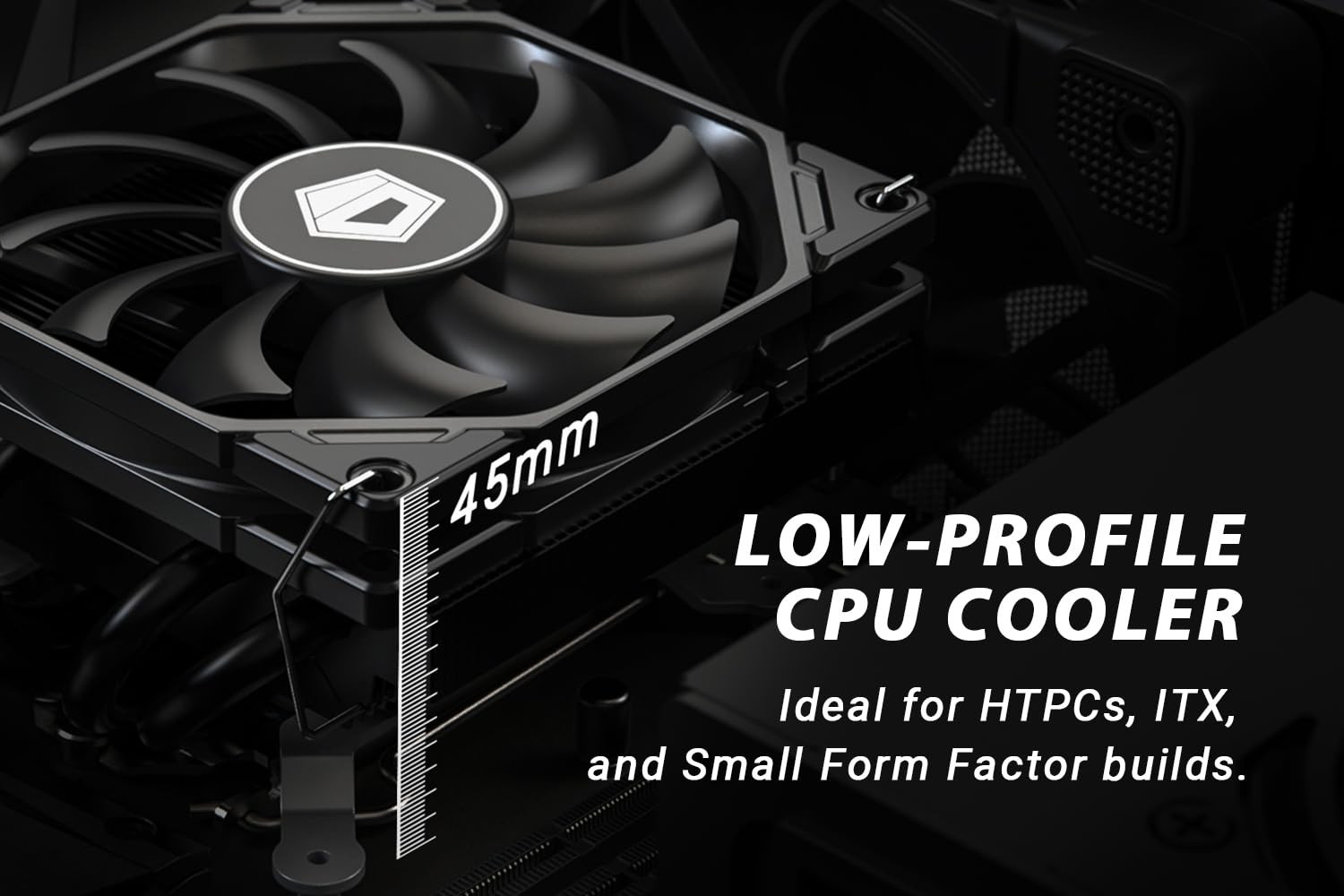 45mm Height Low Profile CPU Cooler – Slim Fan, Intel/AMD`