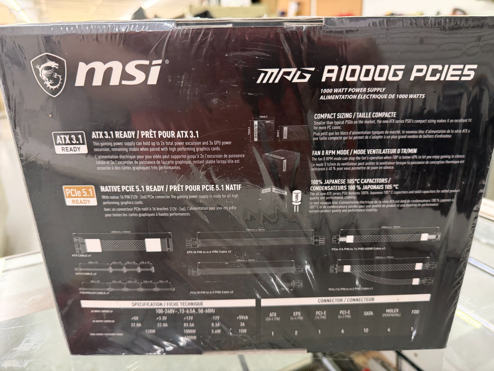 MSI MPG A1000G PCIE5 1000W 80 Plus Gold Power Supply