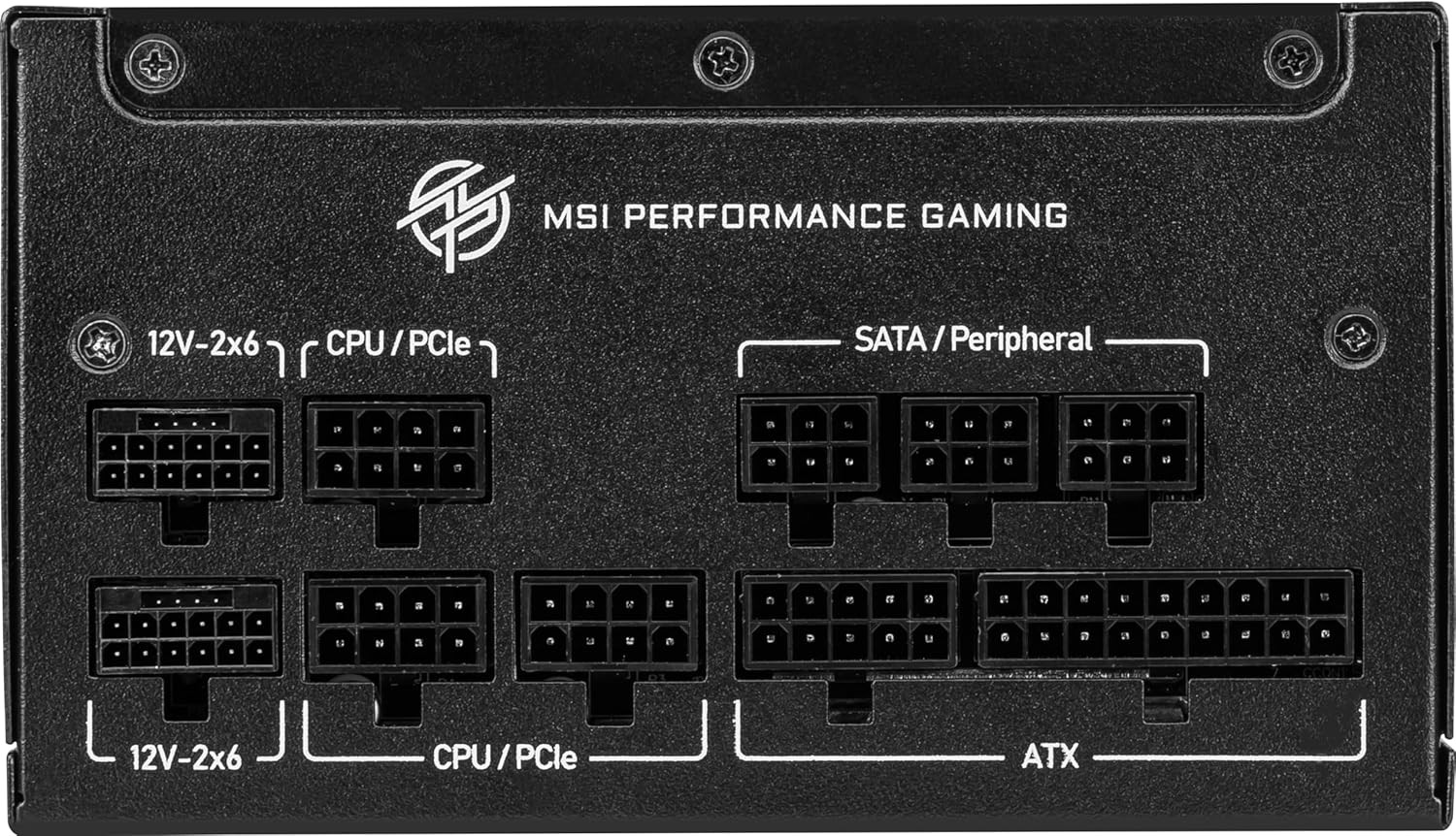 MPG A1250GS PCIE5 II, Fully Modular Gaming 1250W Power Supply, 80+ Gold, Dual 12