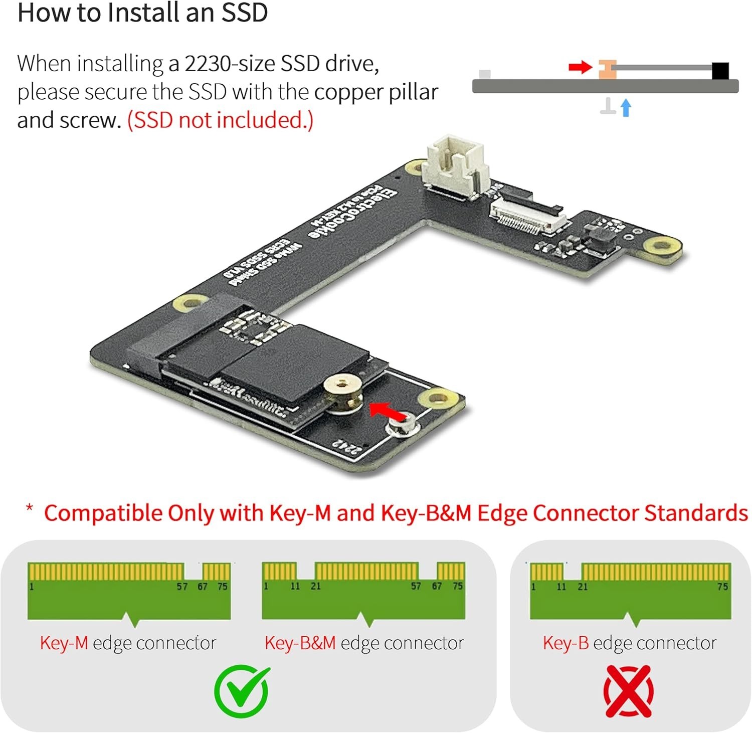 ElectroCookie Mini PC Case for Raspberry Pi 5 with M.2 NVMe SSD PCIe HAT and Act