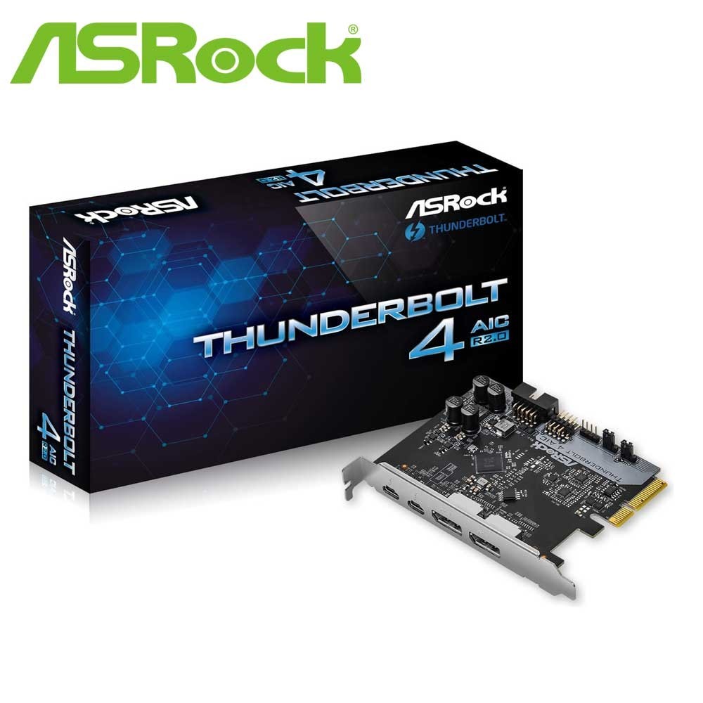 New ASRock Thunderbolt 4 AIC R2.0 Extension Board Intel 500 Series Motherboard