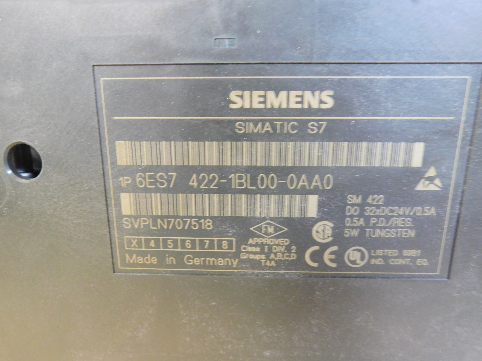 Siemens 6ES7 422-1BL00A-0AA0 Simatic S7 Digital Output Module used CWP