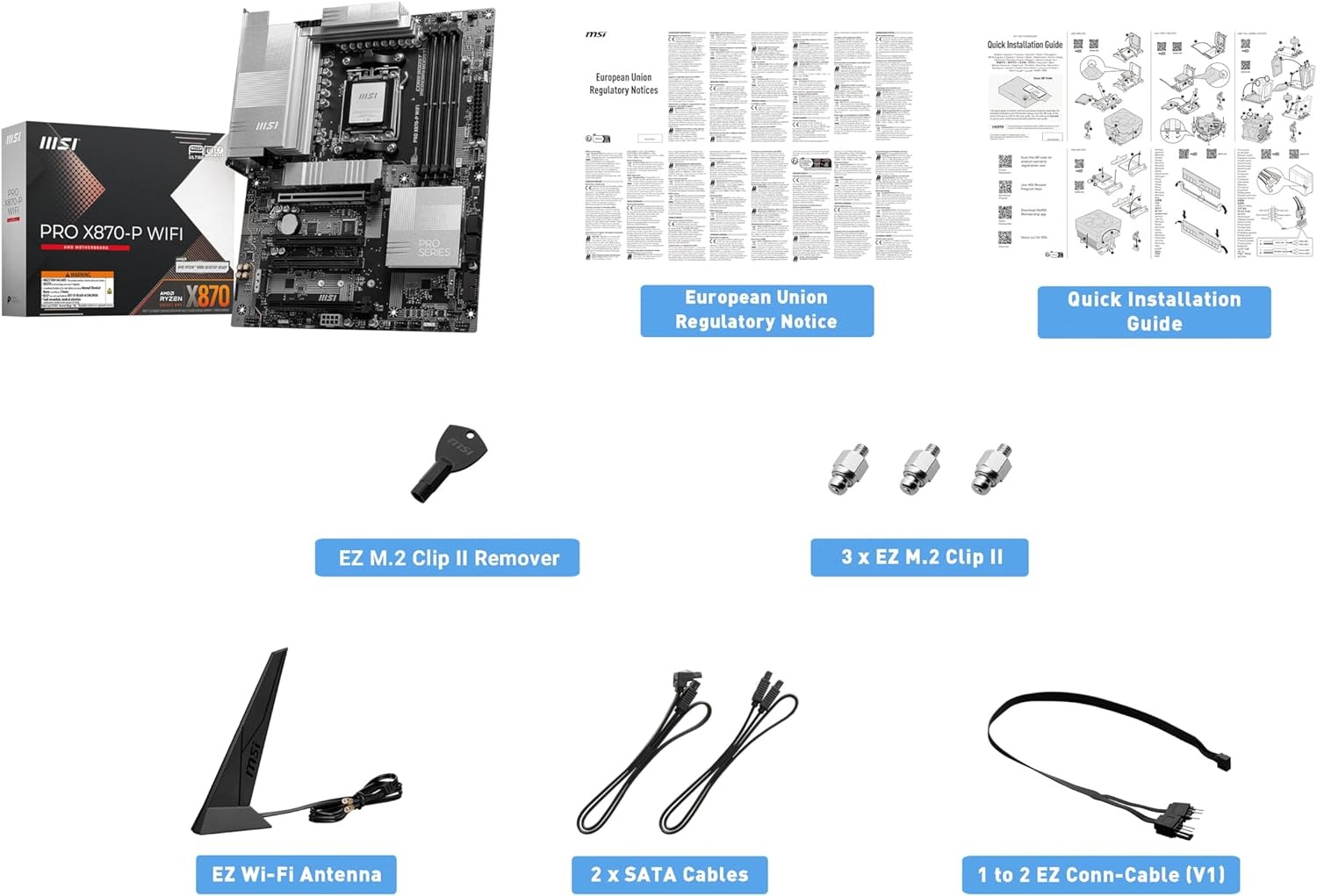 MSI ProSeries Motherboard AMD Ryzen 9000/8000/7000 AM5 DDR5 PRO X870-P WIFI