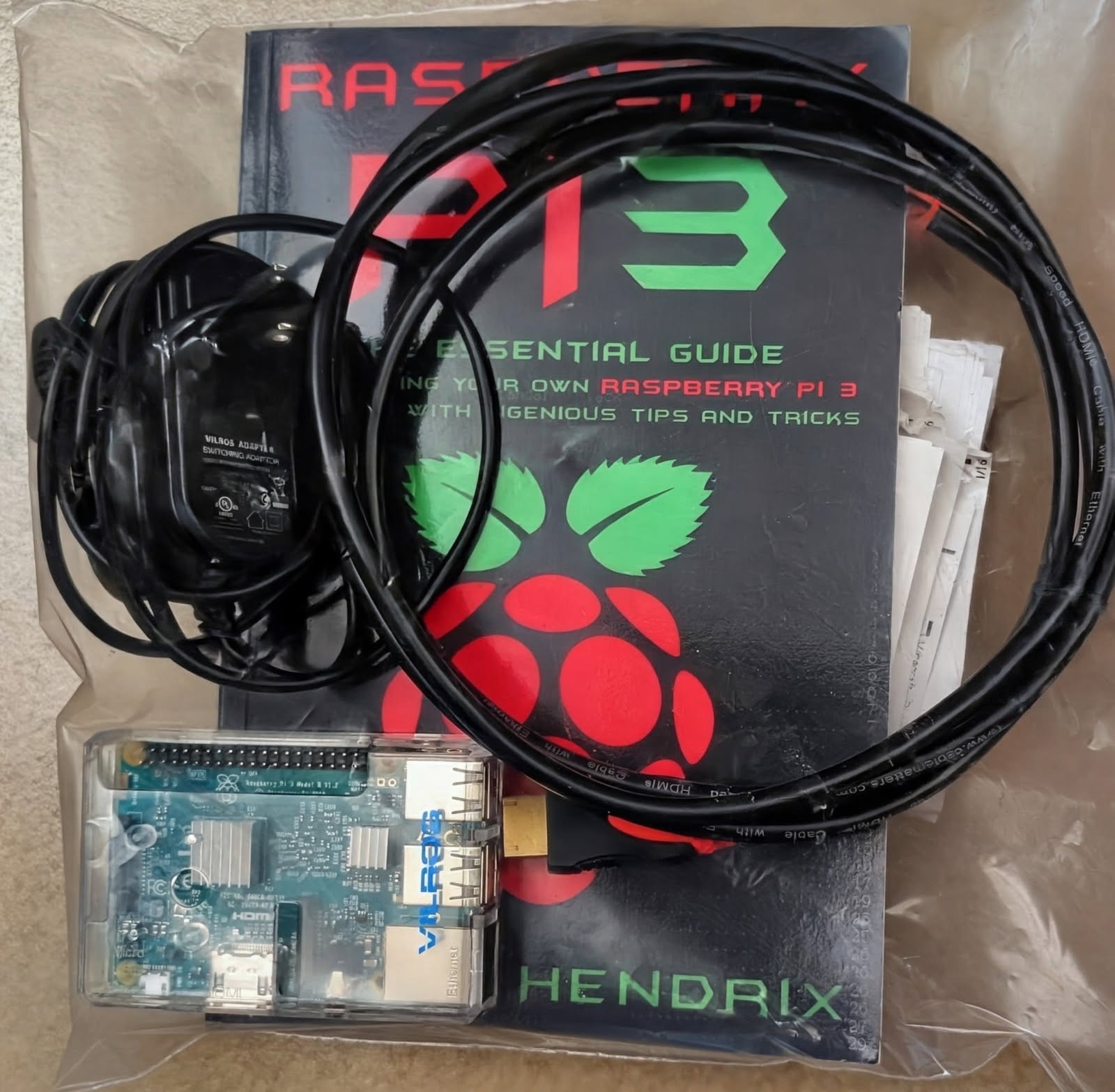 Vilros Raspberry Pi 3 Kit 32GB SD HDMI Power Cable WiFi Bluetooth – NEW