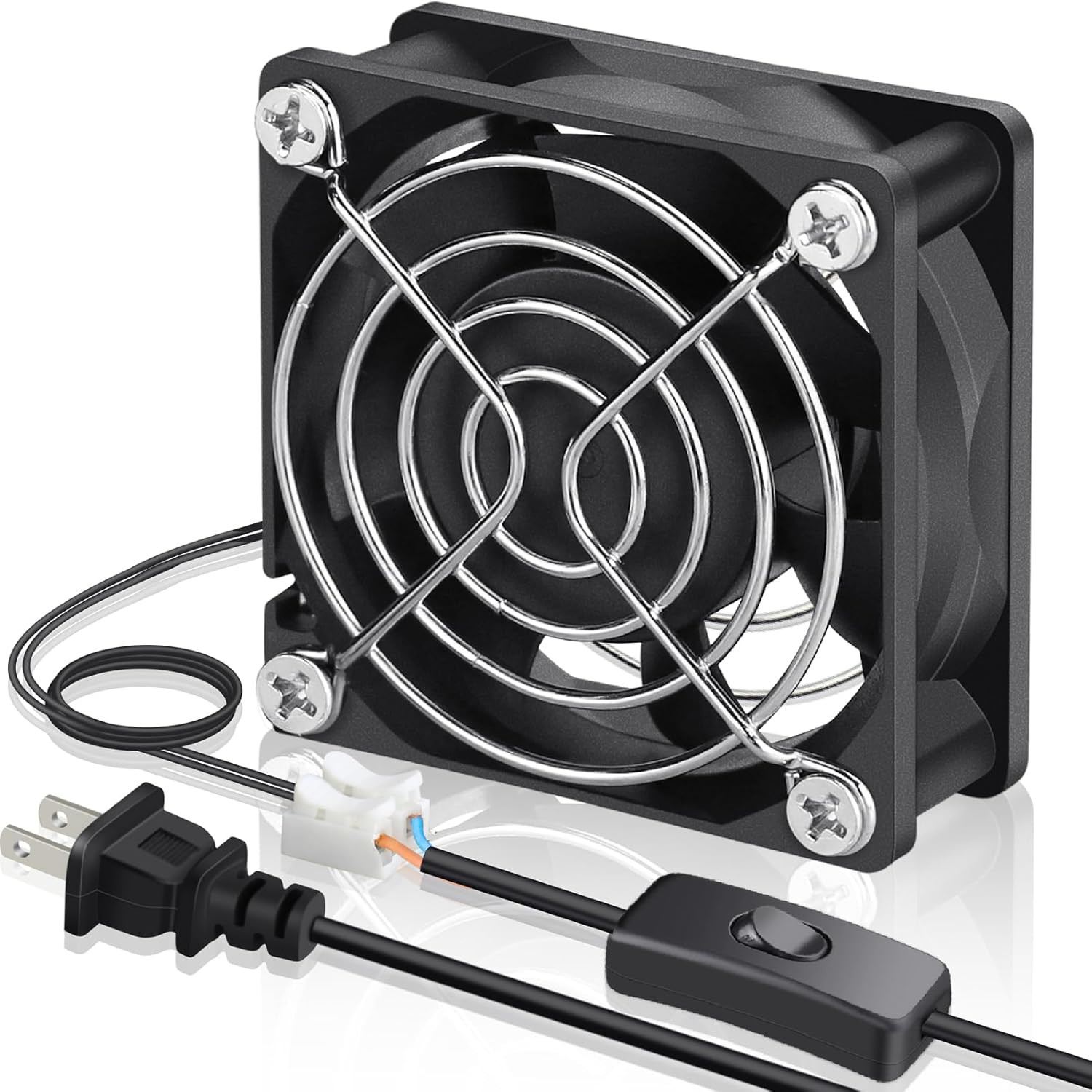 EC Cooling Fan 60Mm X 60Mm X 25Mm AC 110V 115V 120V 220V 240V Dual Ball Bearings