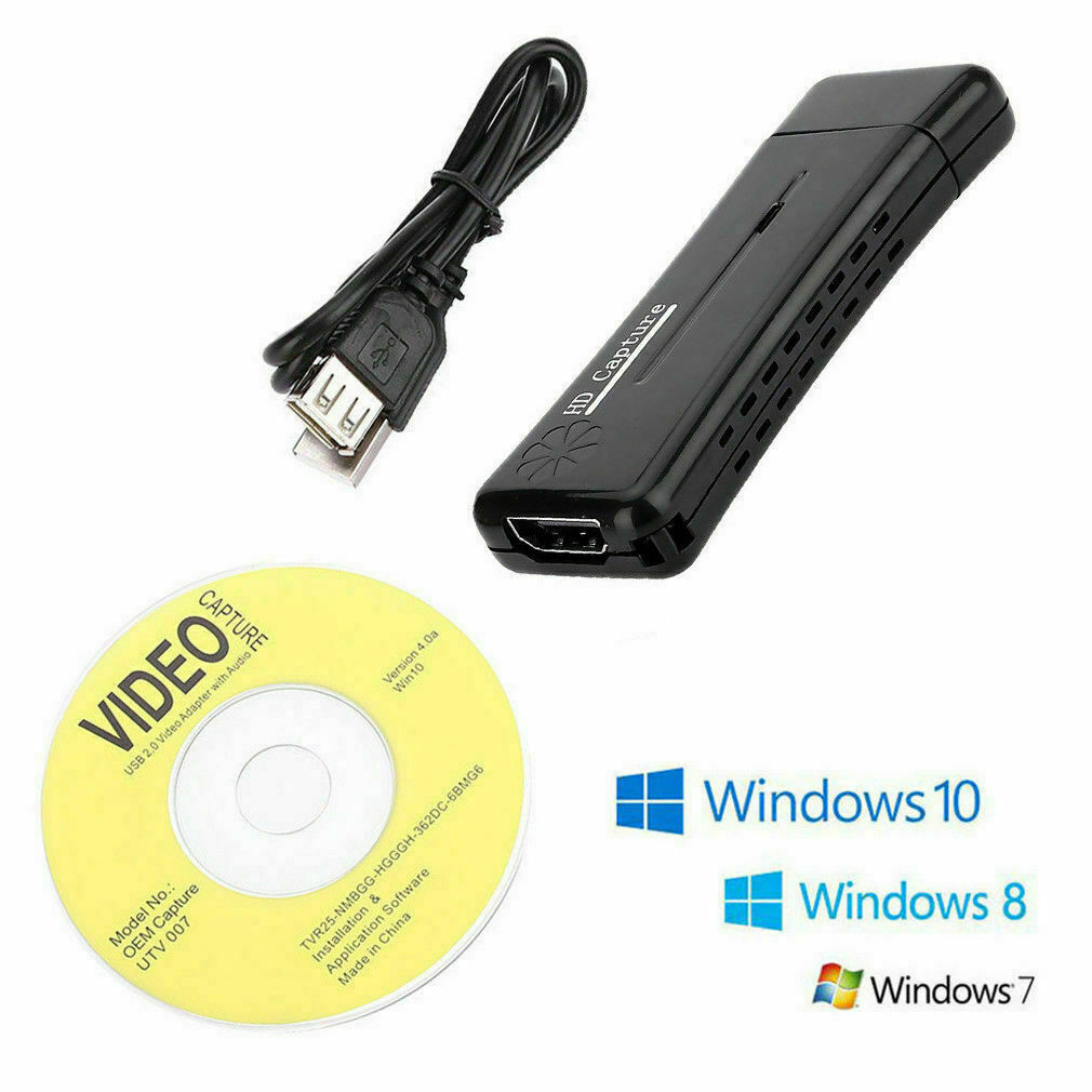 USB 2.0 HD Video Capture Card Plug And Play MPEG 1/2/4 Video Recording NEW