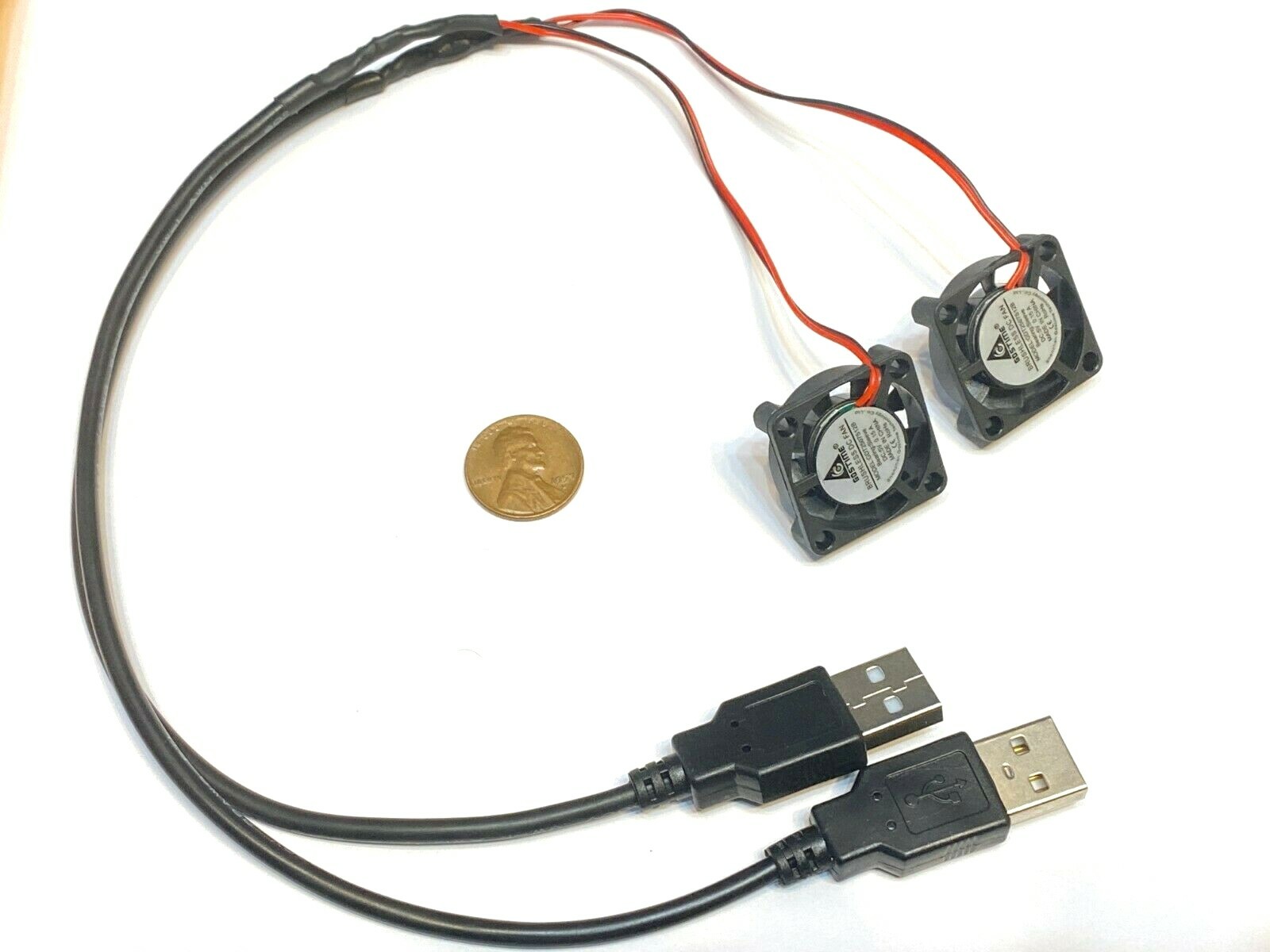 2 Pieces USB 5v Fan mini 25mm x 7mm 2pin 2507 dc mini brushless cooling WD