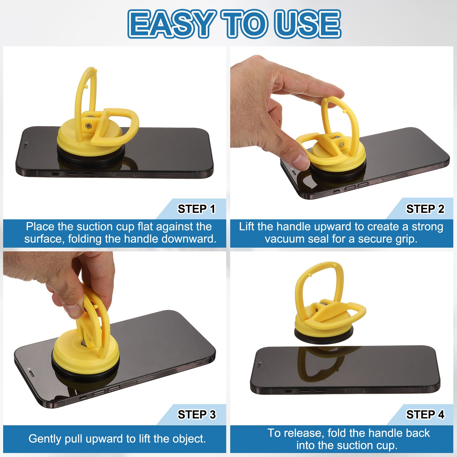 2 Pcs Screen Suction Cup, 4.7″ Screen Repair Suction Cup Thickening, Yellow