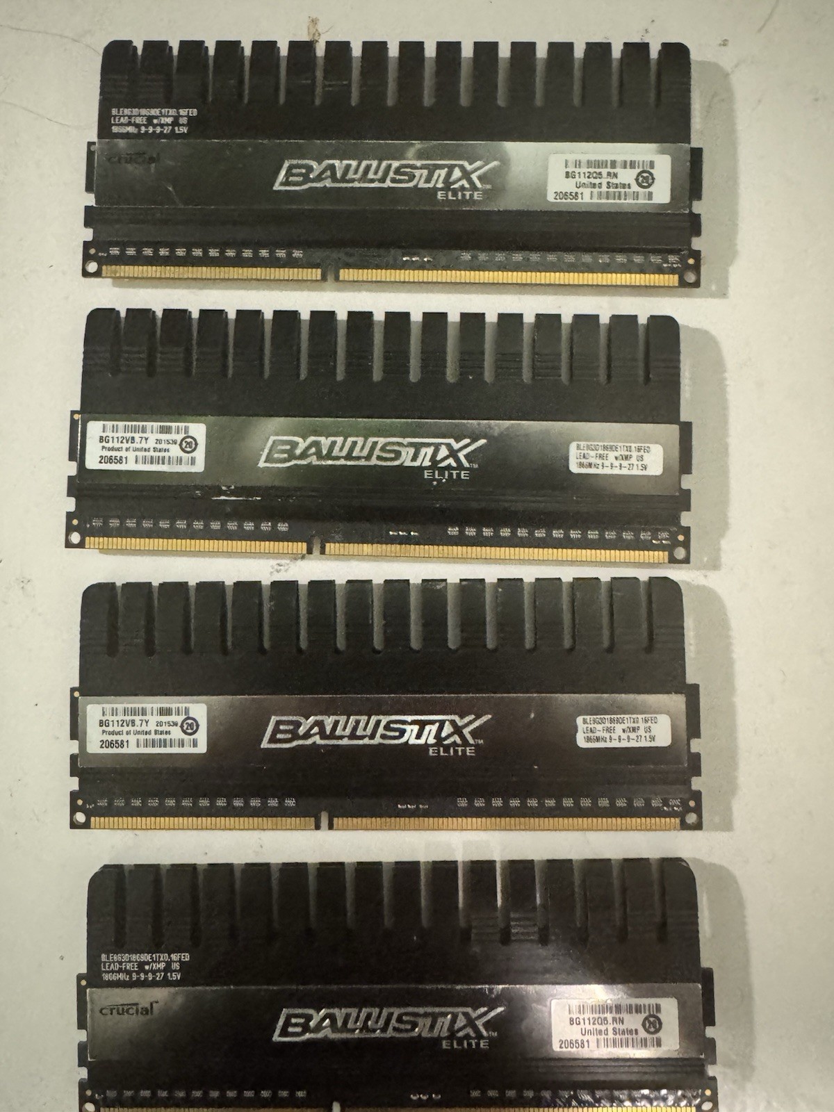 Crucial Ballistix Elite DDR3 16GB Kit 1866MHz CL9 Desktop Memory 4x4gb