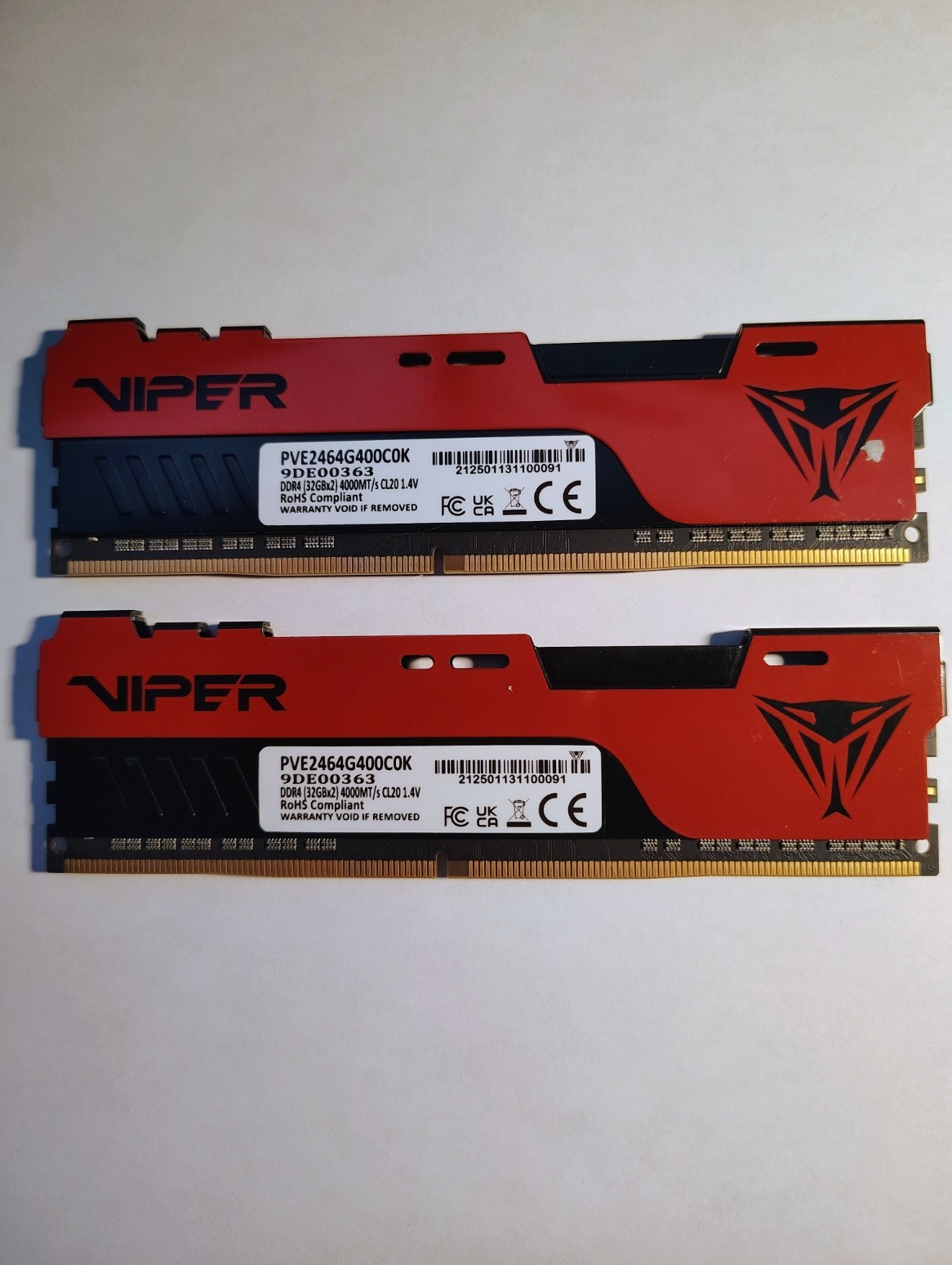 Patriot Memory Viper Elite II DDR4 RAM 64GB (2X32GB) 4000MHz CL20 1.4v UDIMM
