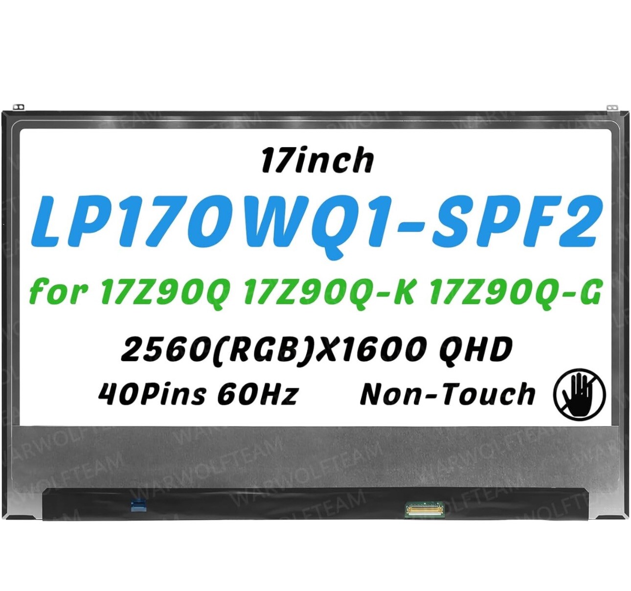 Parts Only Read LP170WQ1-SPF2 LP170WQ1 17inch LCD QHD Screen Display 40Pins 60Hz