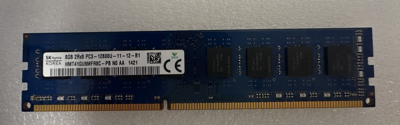 SKHynix 8GB 2Rx8 PC3-12800U DDR3-1600MHz Desktop RAM HMT41GU6AFR8C-PB
