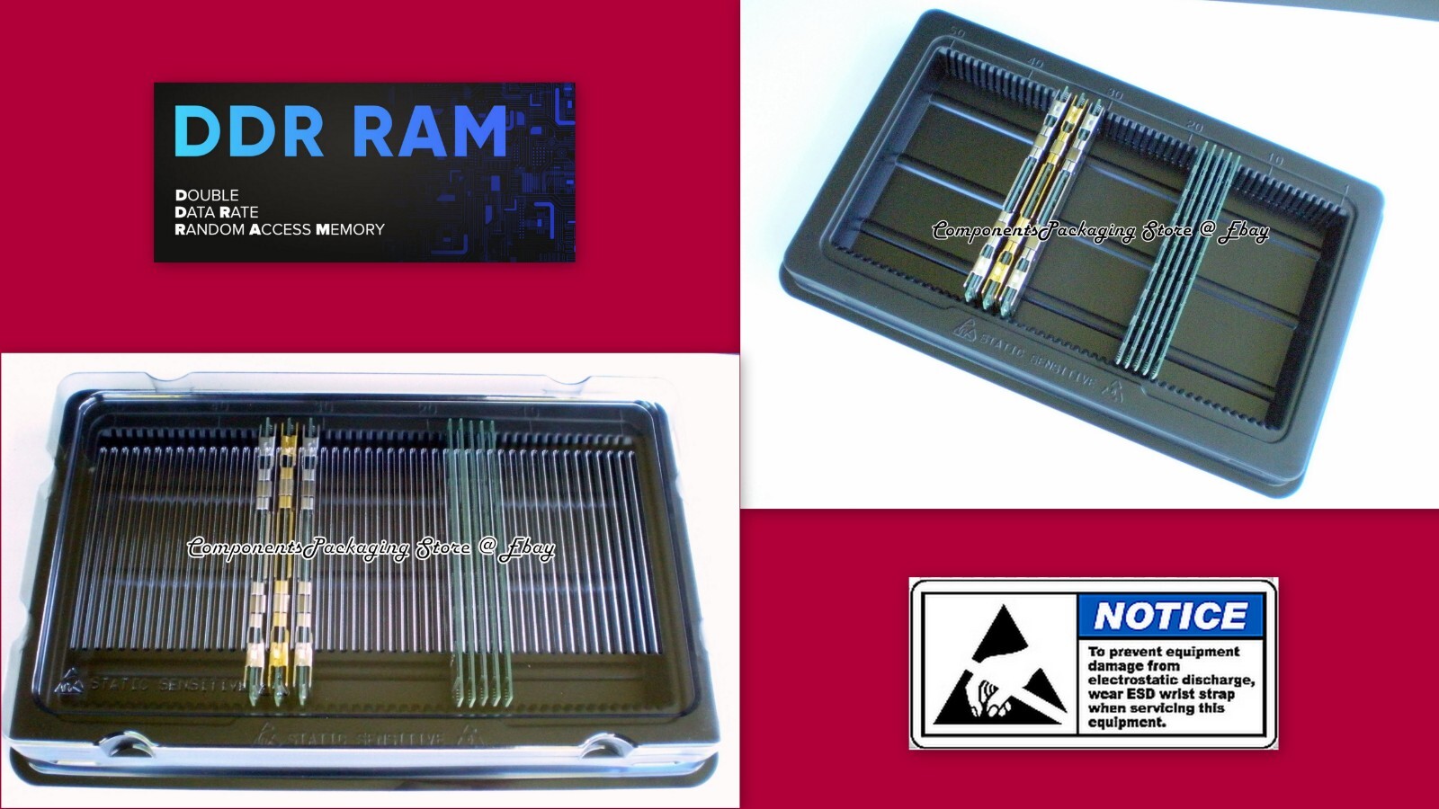 Server RDIMM Case Trays for DDR5 DDR4 DDR3 Modules – Sold in Lot of 2 5 12 20