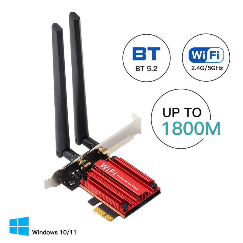 AX1800 MT7921 WiFi 6 PCIE WiFi Card 802.11ax PCIe Bluetooth 5.2 PC WiFi adapter