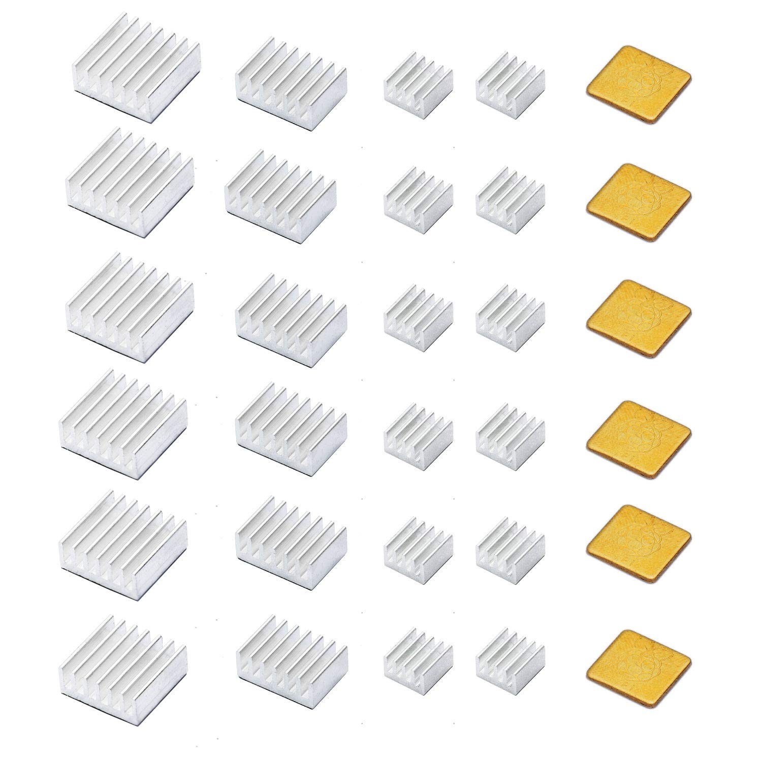 30 PCS Heatsink Kit for Raspberry Pi – Copper & Aluminum with Adhesive