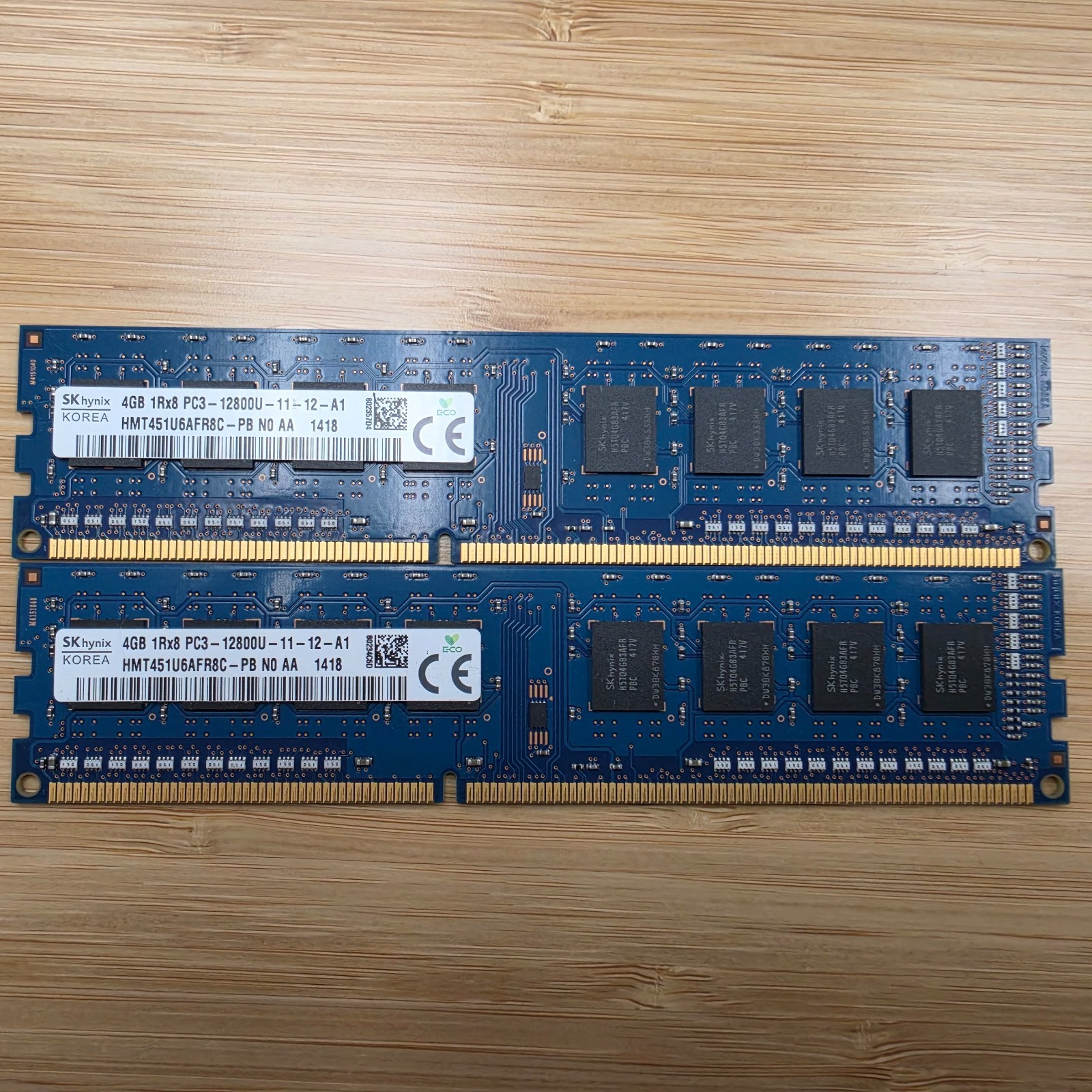 HYNIX (2×4) 8 GB PC3-12800U HMT451U6AFR8C-PB DDR3-1600 1RX8 N-ECC 4GB Memory