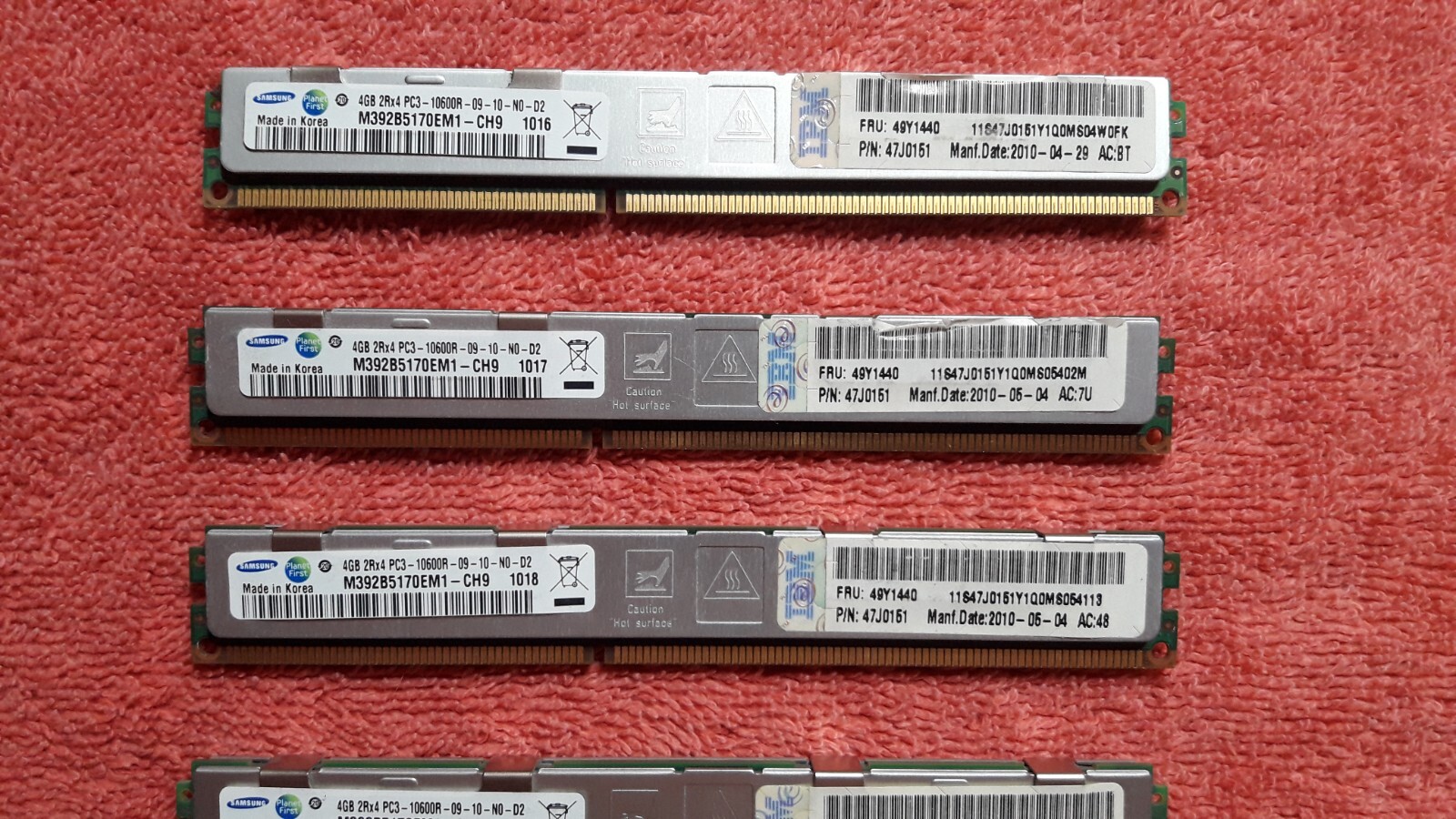 (6x 4GB) SAMSUNG PC3-10600R DDR3-1333 REGISTERED ECC 2RX4 MEMORY M392B5170EM1 ~