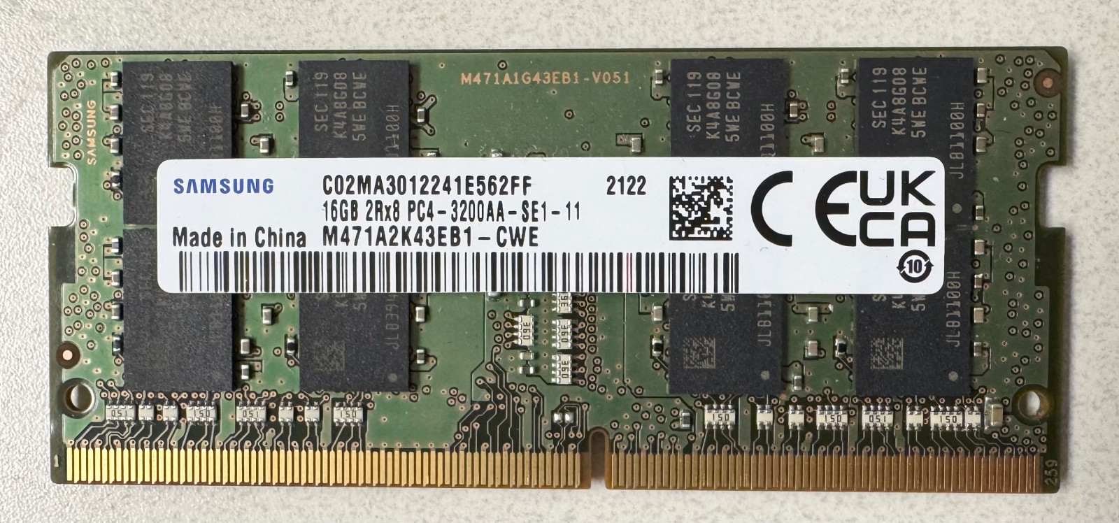 Samsung M471A2K43EB1-CWE 16GB PC4-25600 (DDR4-3200) SO-DIMM Memory