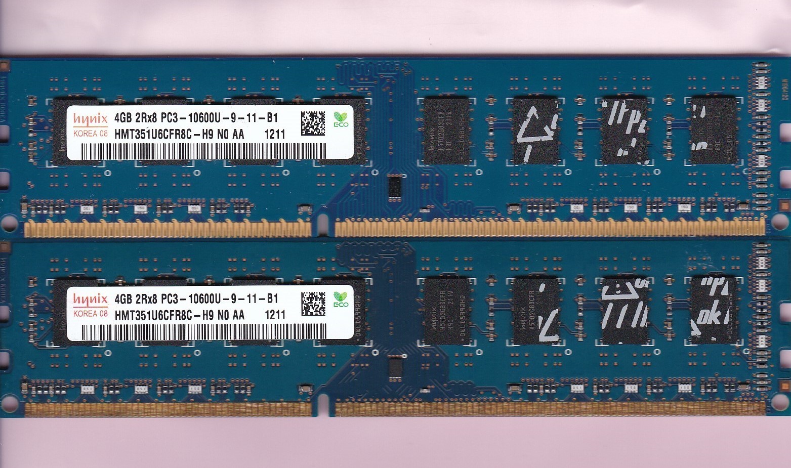 8GB 2x4GB PC3-10600 HYNIX HMT351U6CFR8C-H9 N0 AA DDR3-1333 Blue Desktop Ram Kit