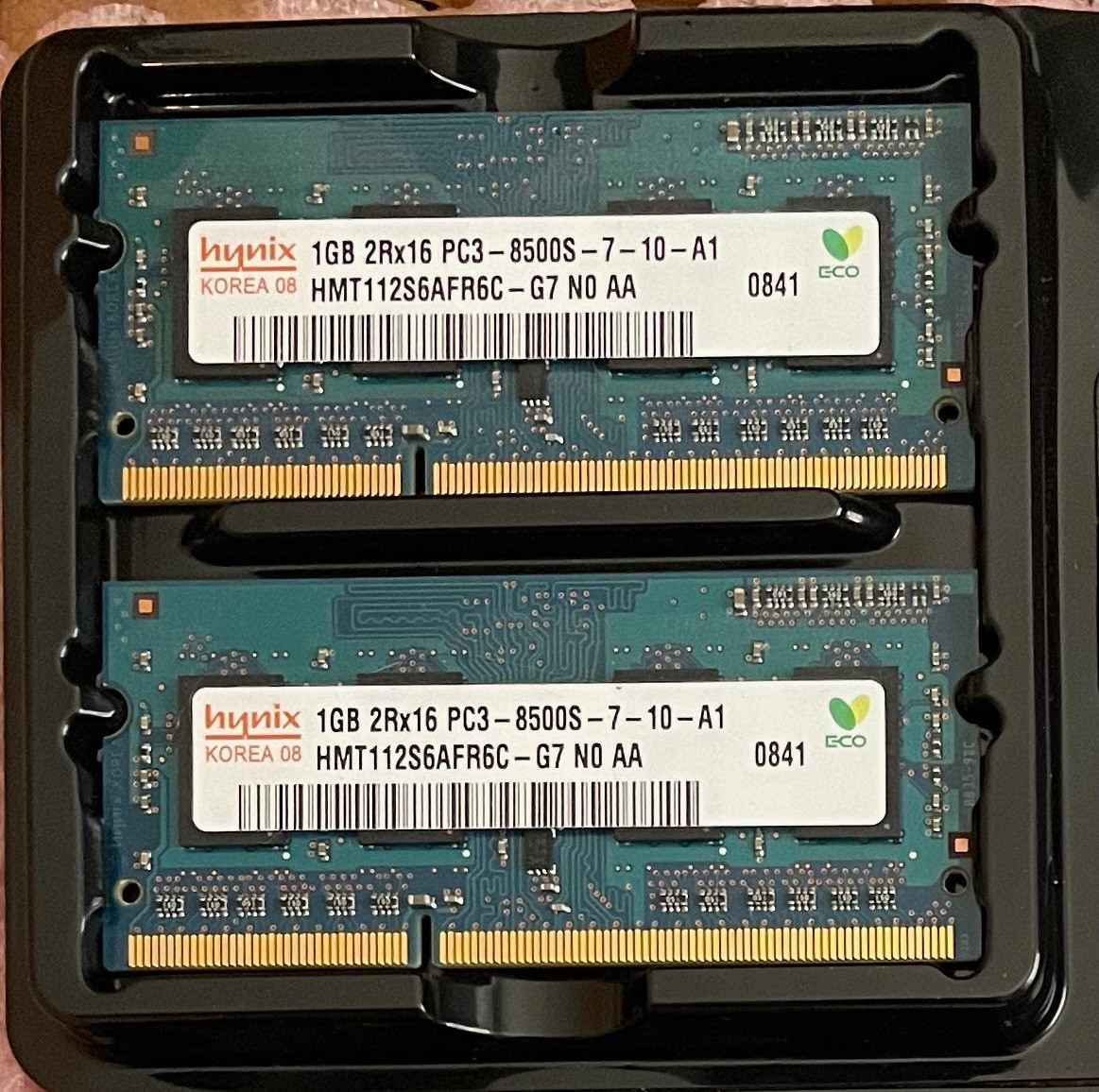 Lot of 2 Hynix 1GB 2Rx16 PC3-8500S-7-10-A1 HMT112S6AFR6C-G7 NO AA 0841 RAM 2GB