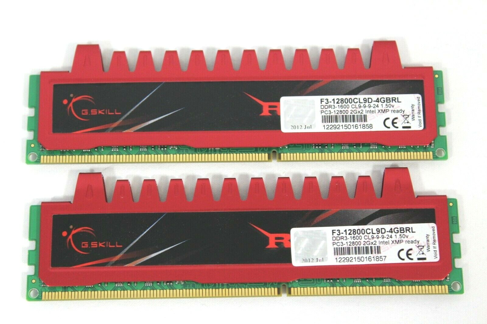 Ripjaws G. Skill 2GB x 2 = 4GB RAM DDR3-1600 PC3-12800 F3-12800CL9D-4GBRL