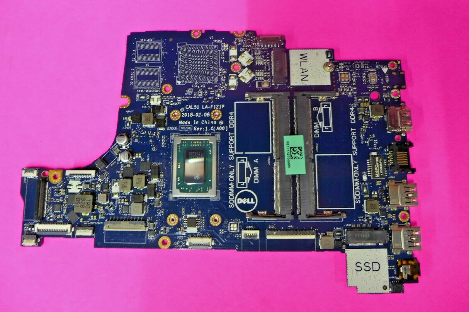 Dell Inspiron 3585 Motherboard AMD Ryzen 5 2500U Quad Core DDR4 LA-F121P PV8CV