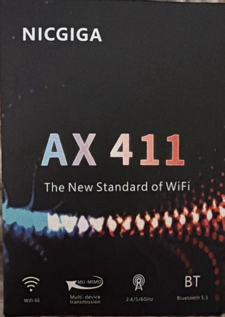 NICGIGA AX411 Wi-Fi 6E Bluetooth 5.3 M.2 Wireless Card 5400Mbps