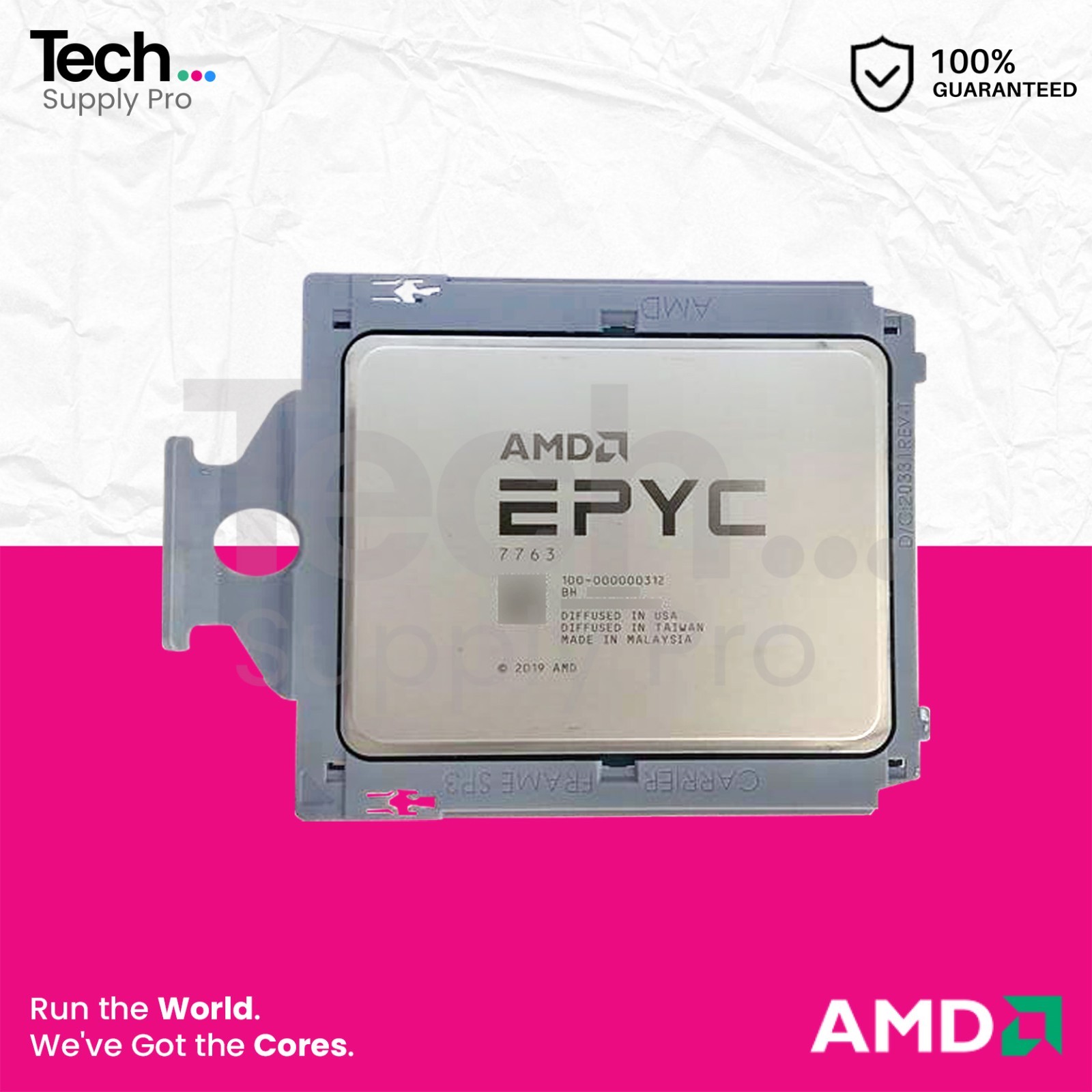 100-000000312 AMD EPYC 7763 64-Core 2.45GHz 256MB 280W Unlocked Processor
