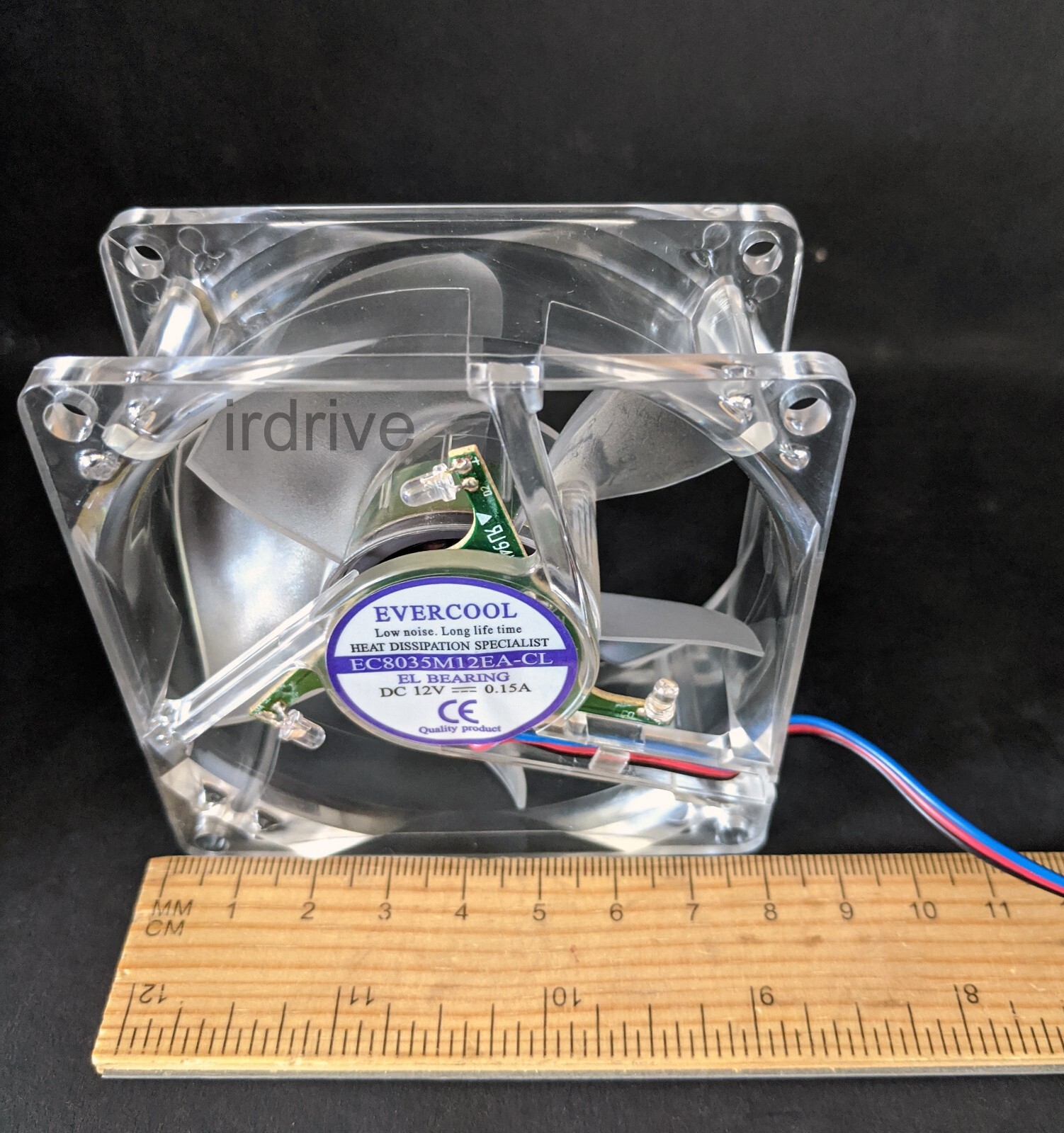 Evercool MultiColor Crystal LED Fan,80mmx35 EL Bearing PC Case Cooler CL8035/LD1