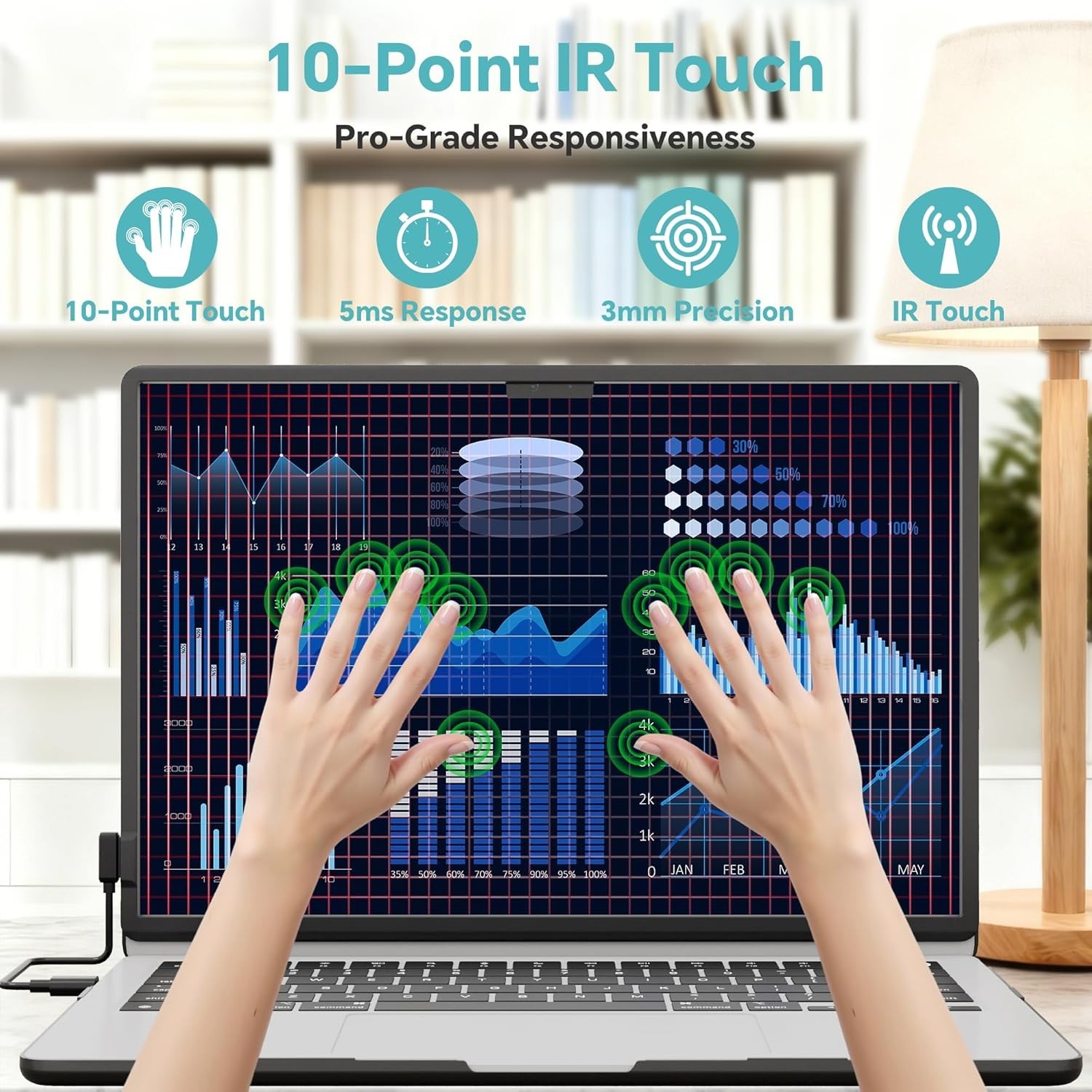 Magnetic Touchscreen Frame for MacBook Air 15″, IR Multi-Touch, Plug & Play Styl