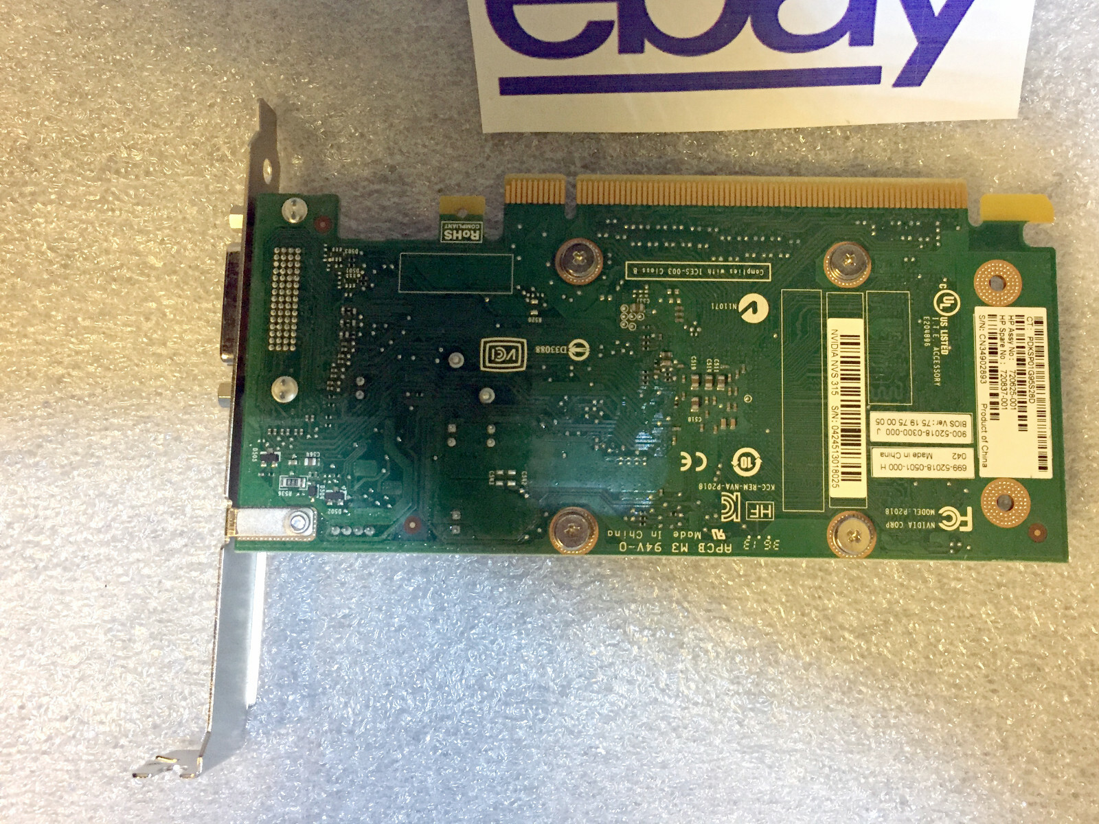NVIDIA NVS 315 1GB DDR3 GRAPHICS CARD HP 720625-001