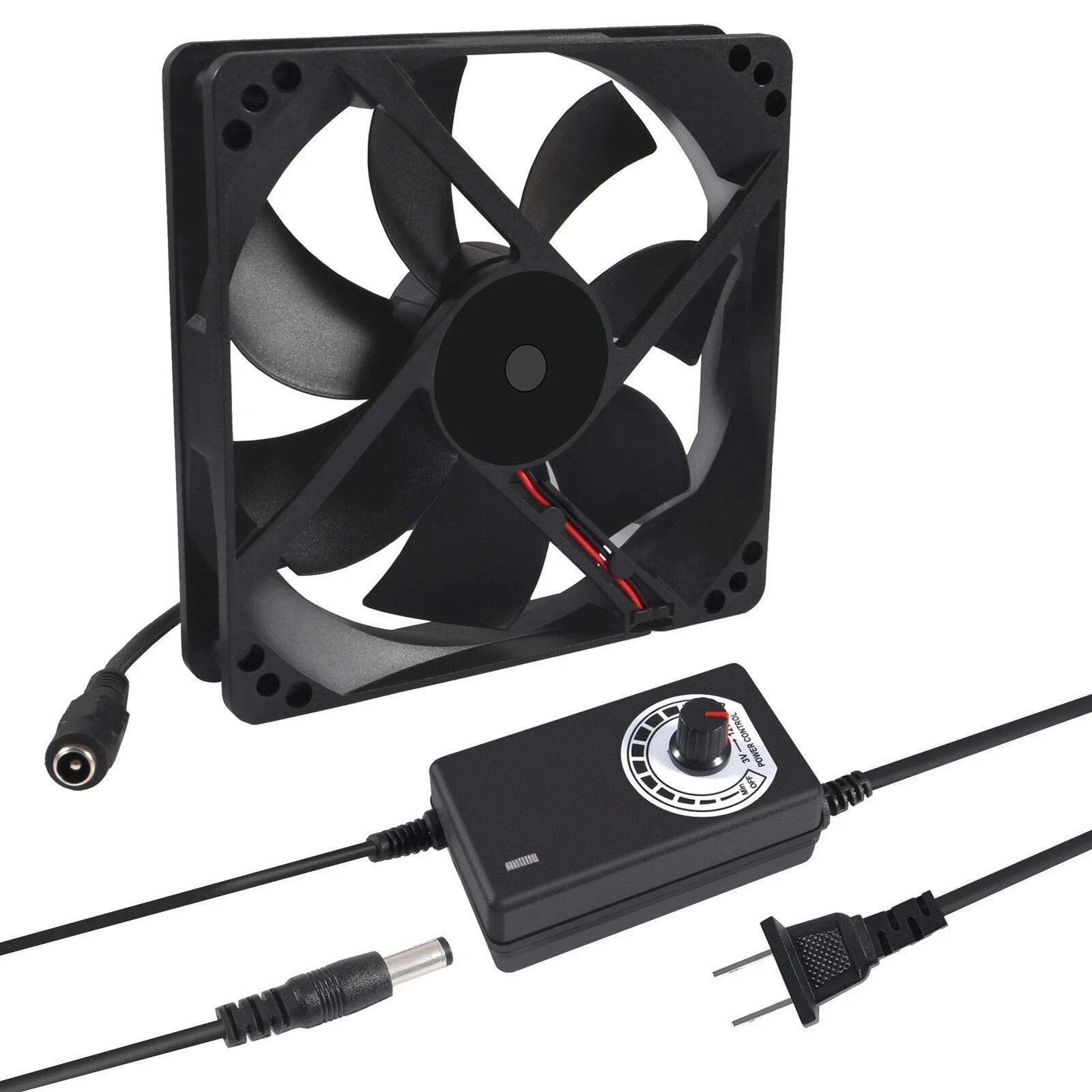 120mm x 25mm 110V 220V AC Powered Cooling Fan with Speed Controller