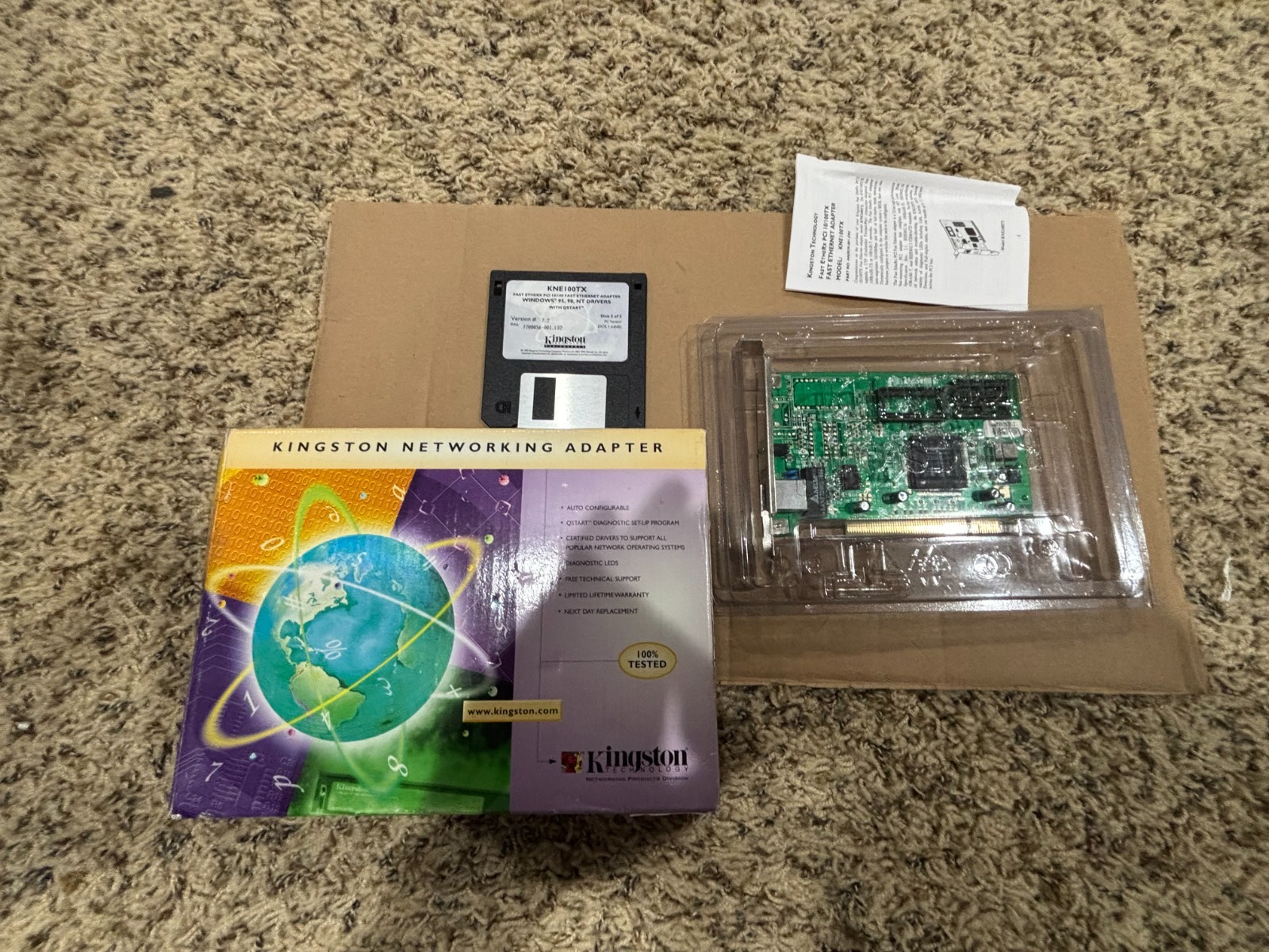 Kingston KNE100TX 10/100BASE-T RJ45 PCI Network Adapter Card