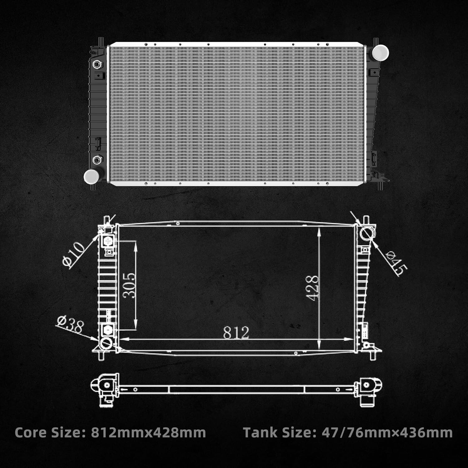 Radiator Compatible with 2005-2008 Ford F-150 4.2L V6 4.6L 5.4L V8, 2004 Expedit
