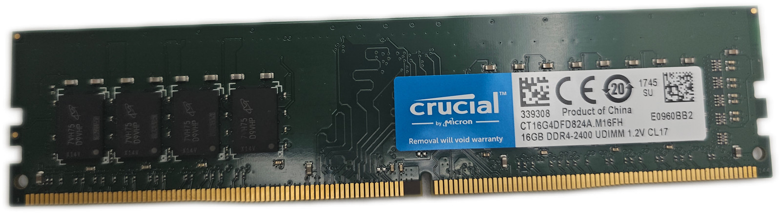 Crucial 16GB DDR4-2400 PC4-19200 UDIMM RAM 288-Pin Desktop Memory