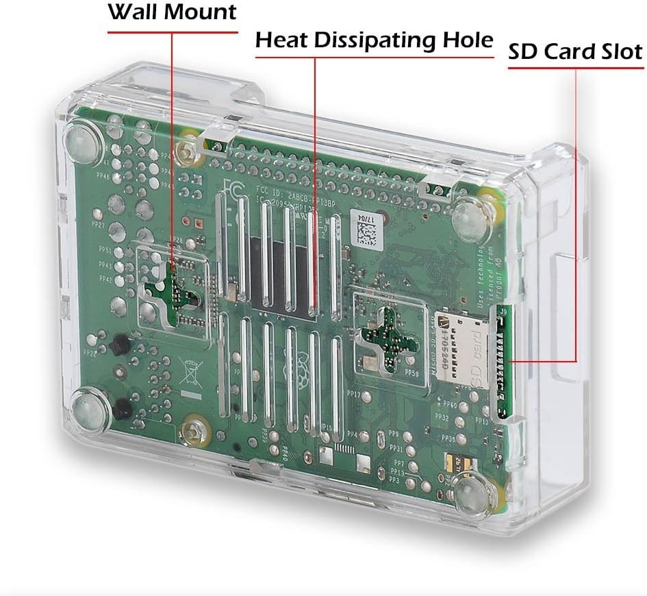 Raspberry Pi 3 B+ Case, Raspberry Pi 3 Model B+ Transparent Case-new-free Ship