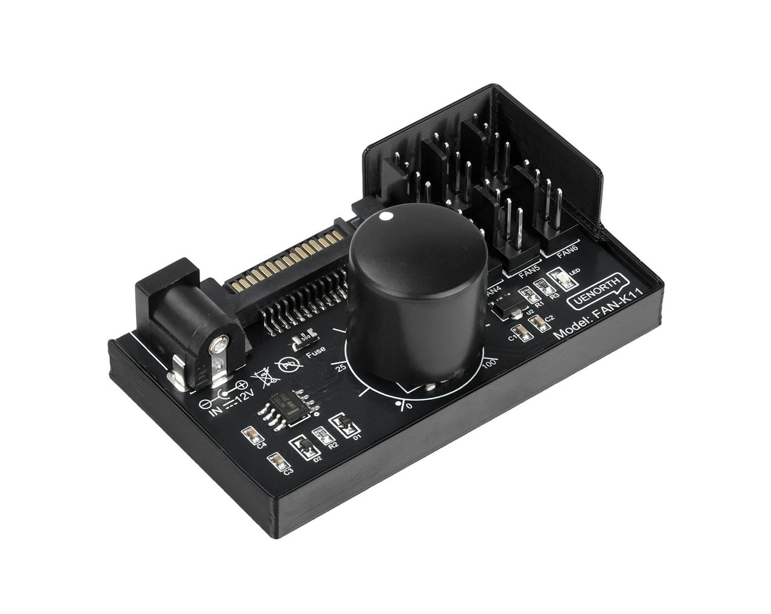 12V 4 Pin PC Case Fan Speed Controller 6 Fans Support, 4-Pin PWM Fan Cooling Fan