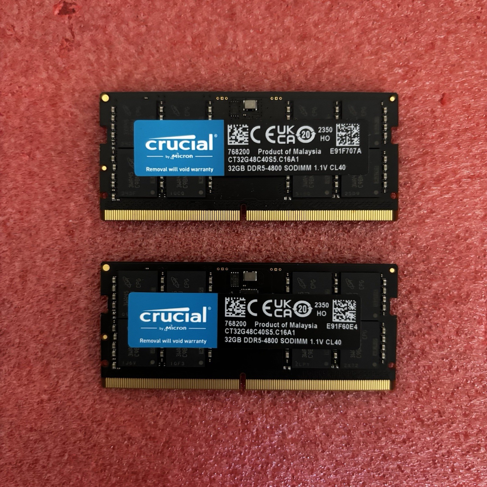 Crucial 64GB DDR5 RAM Kit (2x32GB) 4800MHz CL40 Laptop Memory