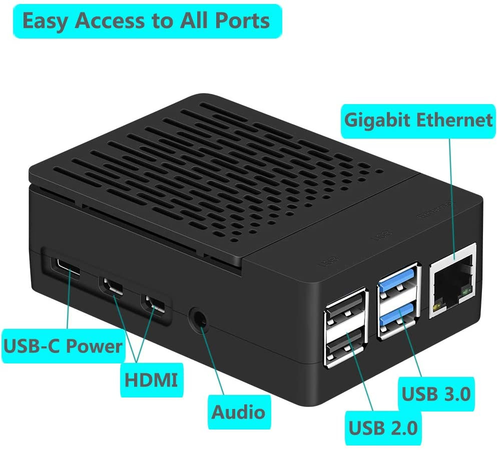 Raspberry Pi 4 Case Iuniker Raspberry Pi 4 Fan ABS Case with Cooling Fan Raspb