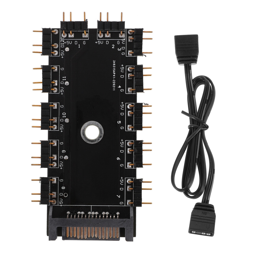 Professional ARGB Hub Multi-use RGB Fan Hub PC Fan Hub Controller RGB Accessory