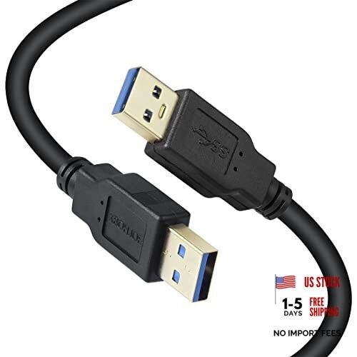XBOHJOE USB3.0 Male to Male Cable 10ft Type A Male to A Male Cord 5 10FT Black